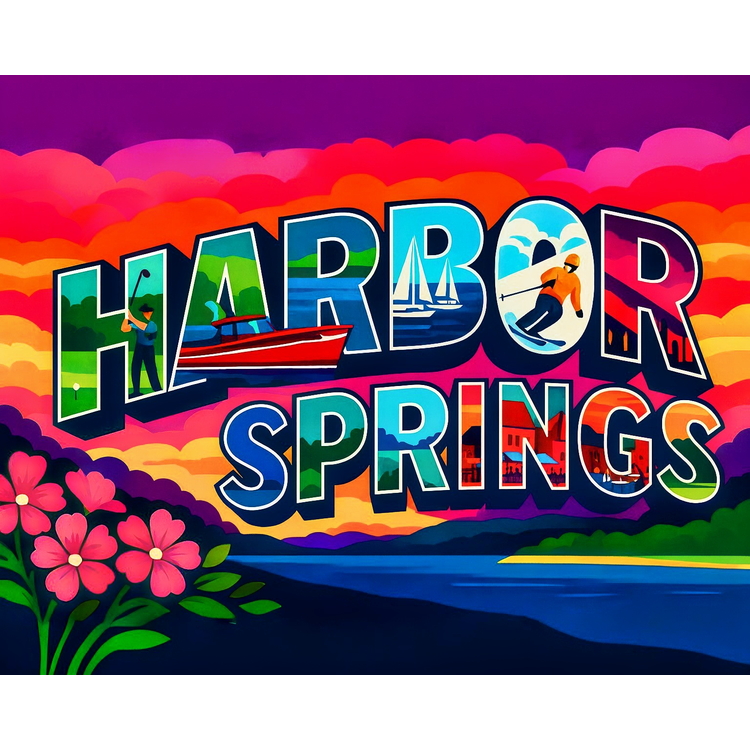 Harbor Springs - Vintage Postcard Paint-By-Number Kit