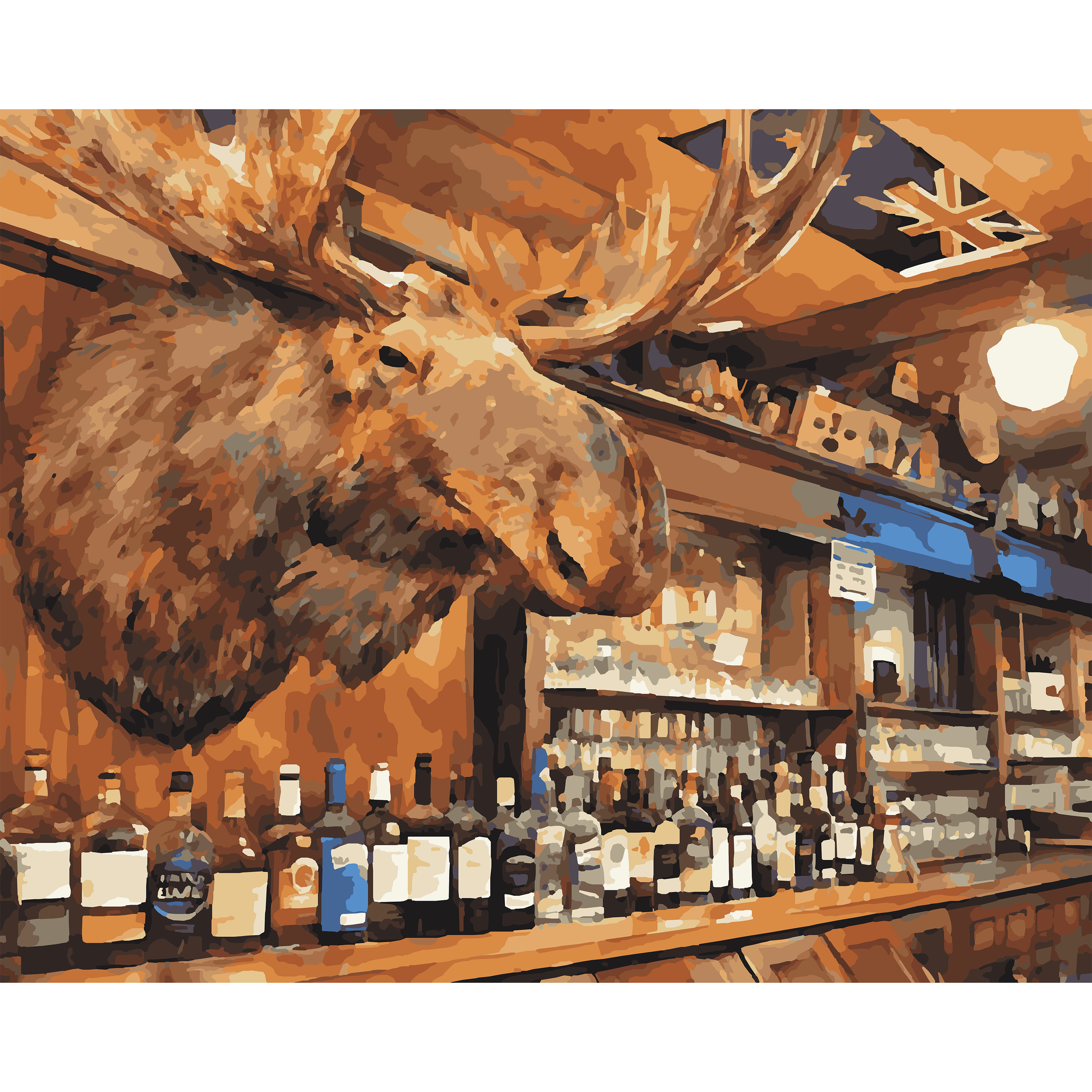 The Mitchell Street Pub Moose - Petoskey Paint-By-Number Kit