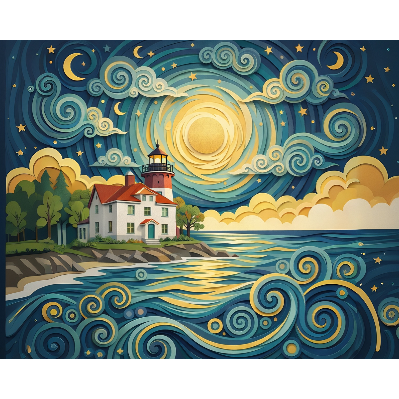 Circle of Light at Grand Traverse Lighthouse Paint-By-Number Kit