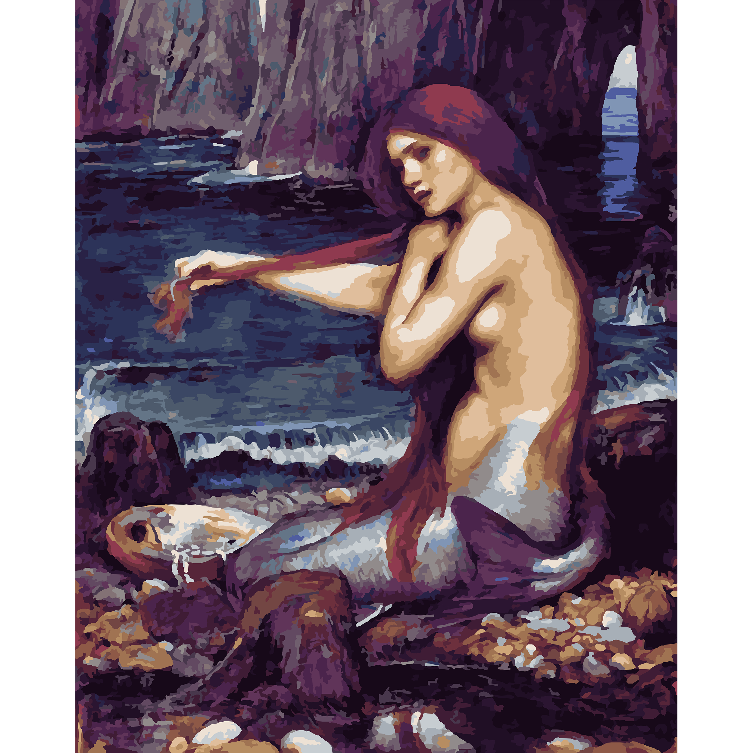 John William Waterhouse’s A Mermaid (1900) Paint-By-Number Kit