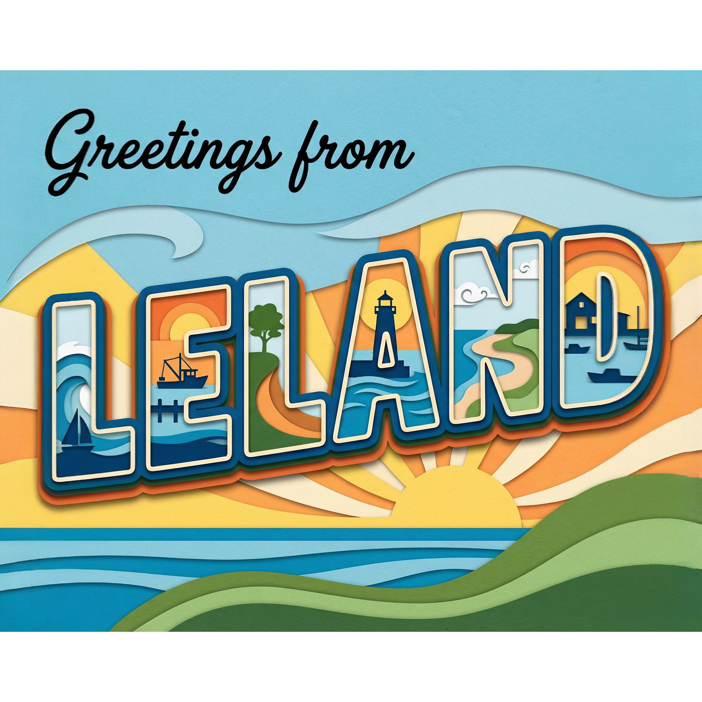 Greetings From Leland Michigan Paint-By-Number Kit