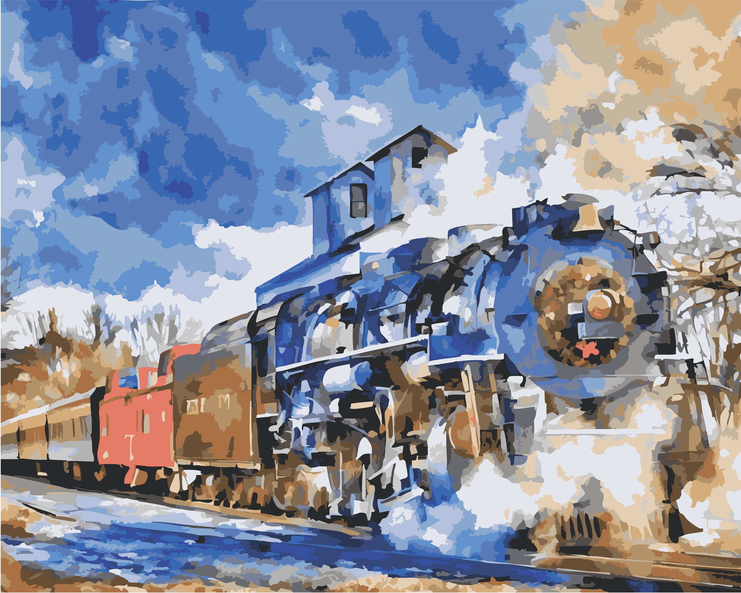 Polar Express in Owosso - Pere Marquette Christmas Train (Paint-By-Number Kit)