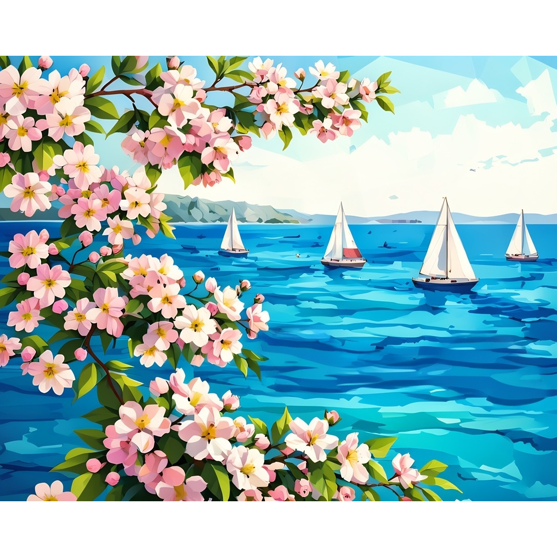 Traverse City Cherry Blossom Bay Paint-by-Number Kit