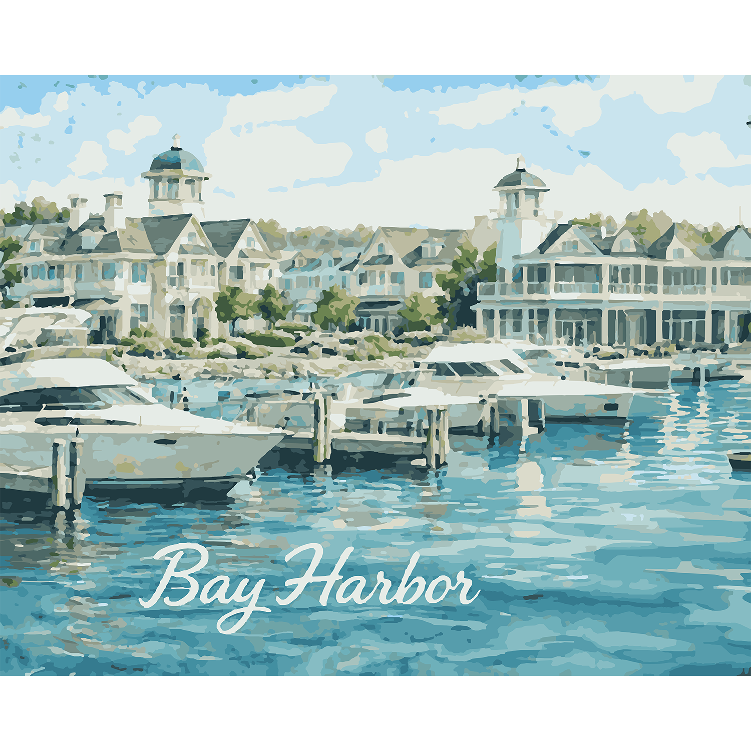 Bay Harbor Marina Elegance Paint-by-Number Kit