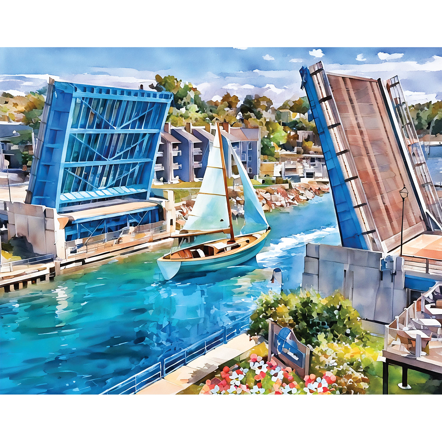 Rise of the Charlevoix Drawbridge – Giclée Fine Art Print