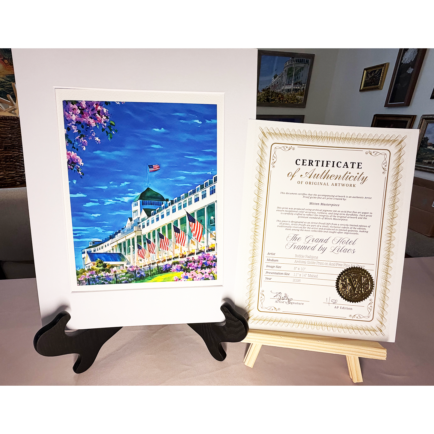 The Grand Hotel Framed by Lilacs – Limited Edition Giclée Fine Art Print