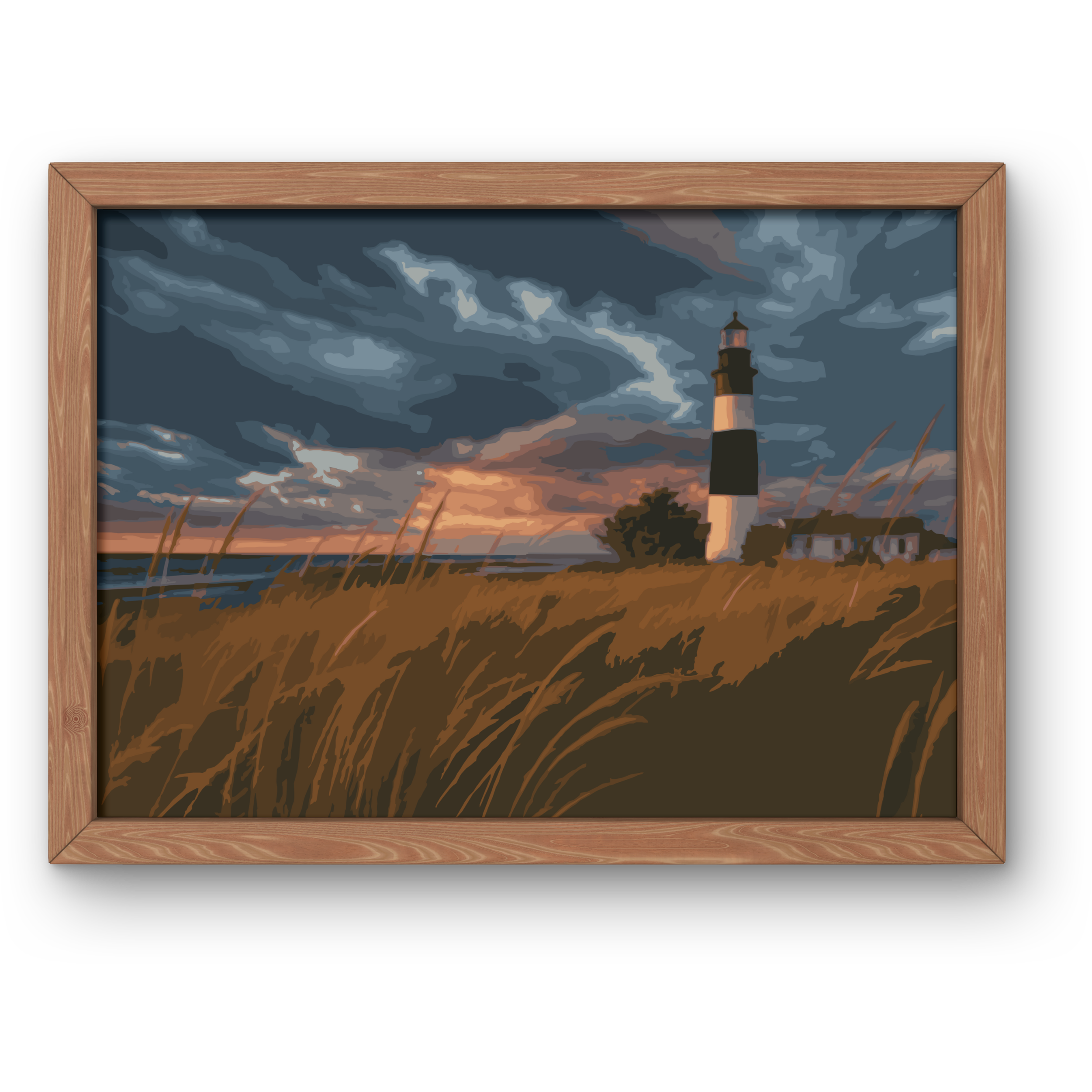 Tower Through the Grass Framed