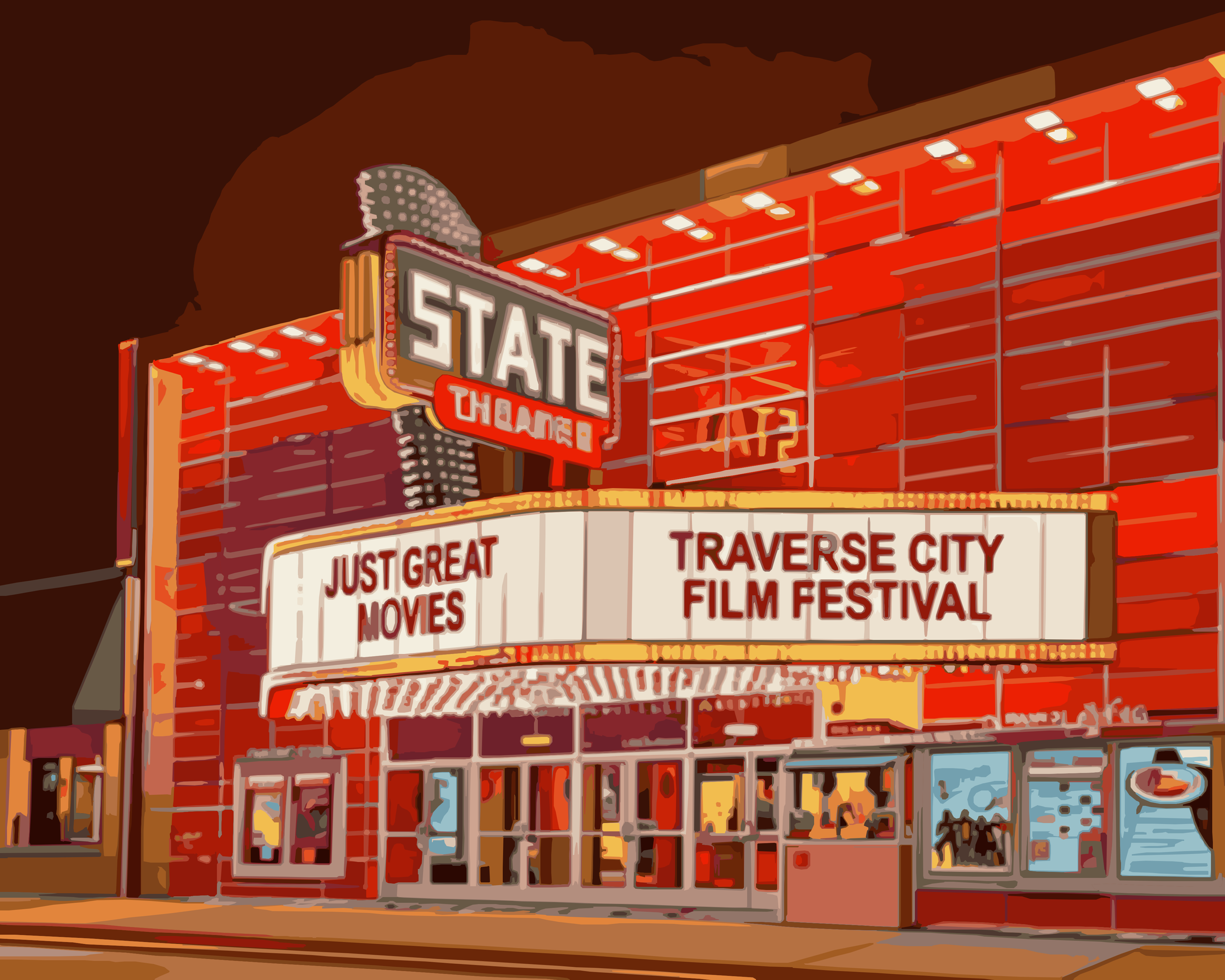 Marquee of Lights - Traverse City State Theatre Paint by numbers kit
