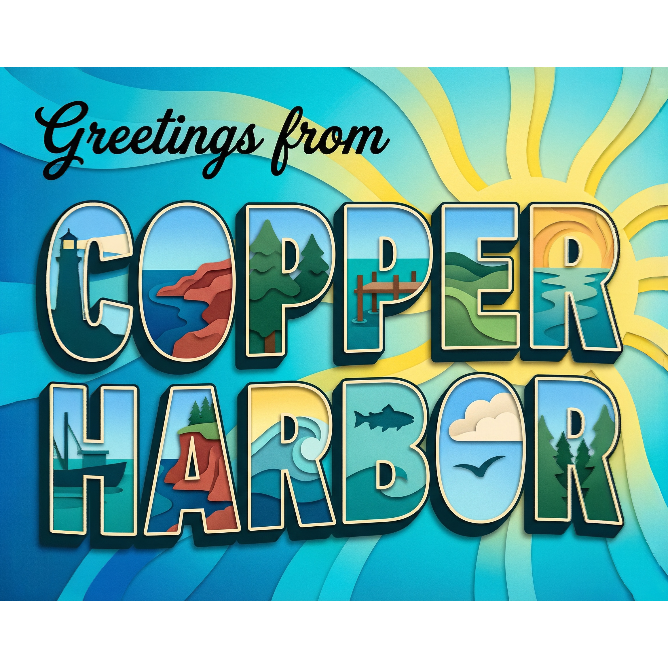 Greetings From Copper Harbor Michigan Paint-By-Number Kit