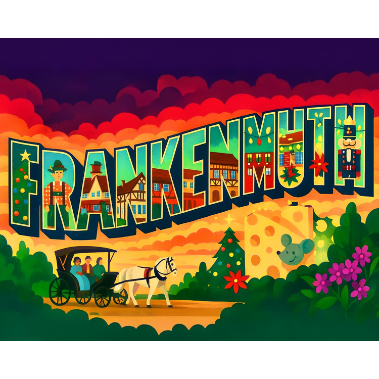 Frankenmuth - Vintage Postcard Paint-By-Number Kit