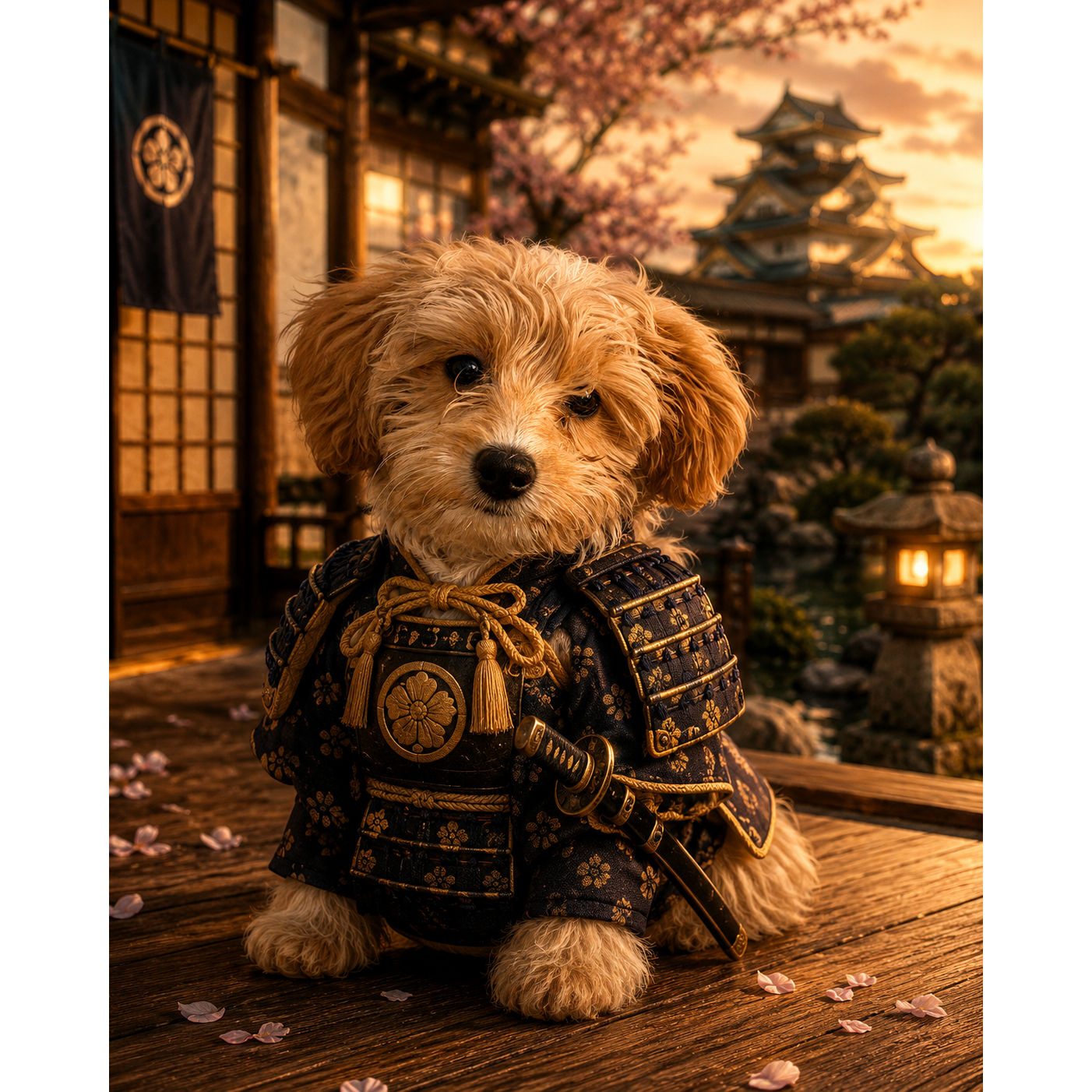 The Sakura Samurai: Custom Pet Paint-by-Number Kit