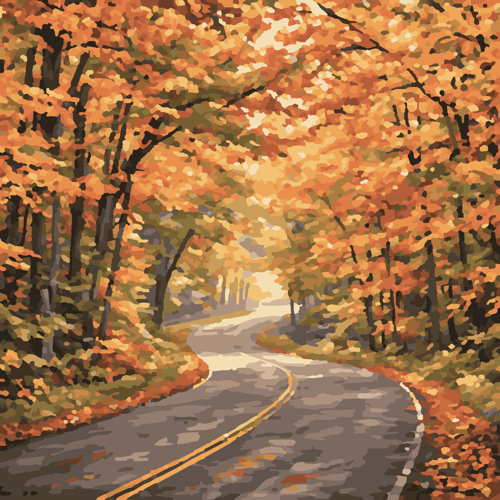 Tunnel of Trees Paint-by-Number Kit | Michigan Fall Scenic Drive