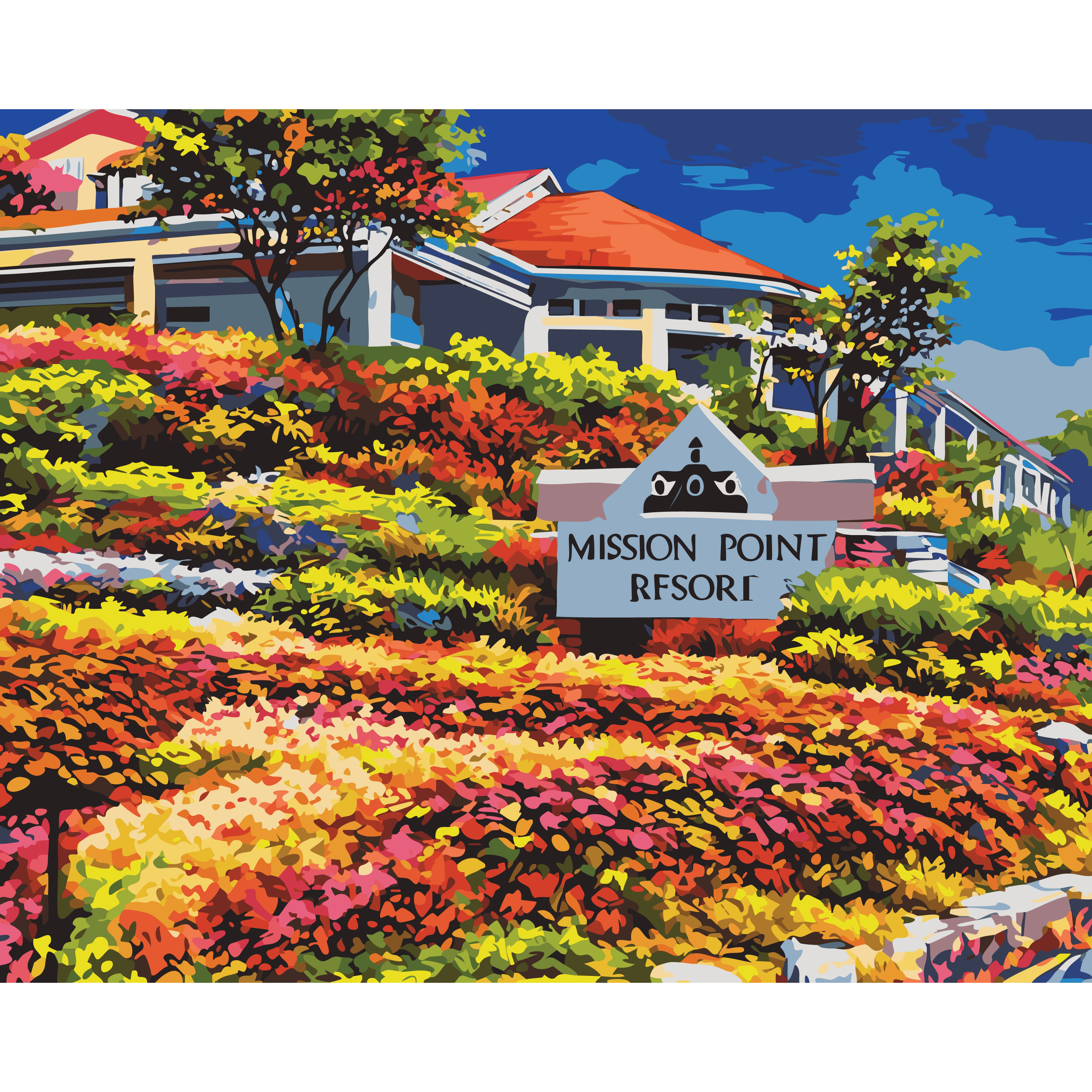 Blossoms at Mission Point Resort - Mackinac Island (Paint-By-Number Kit)
