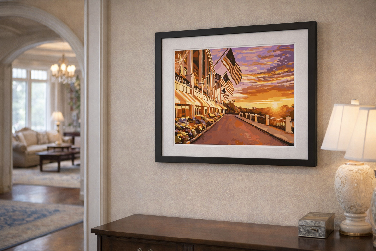 The Grand Hotel at Sunset - Mackinac Island Paint-By-Number Kit