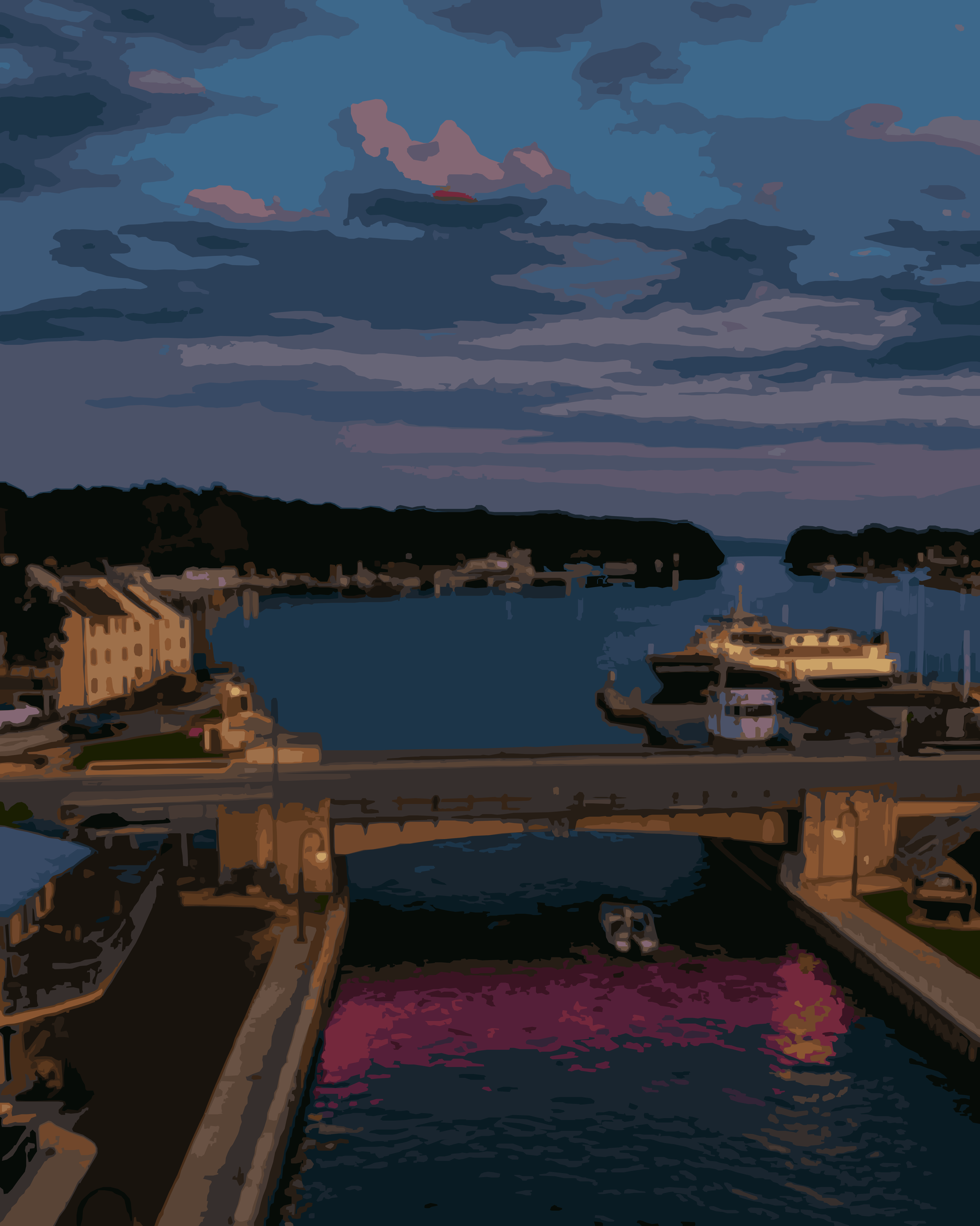 Bridging the Blues Charlevoix Drawbridge Paint by numbers kit