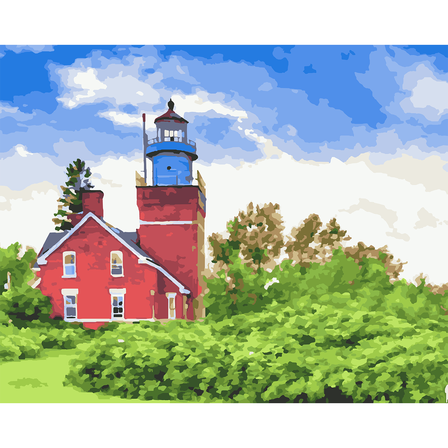 Big Bay Point Lighthouse on Lake Superior Paint-by-Number Kit