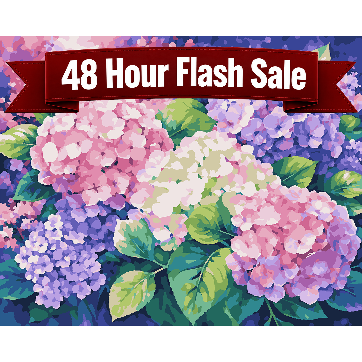 Dreamy Hydrangeas - Flower Paint-By-Number Kit