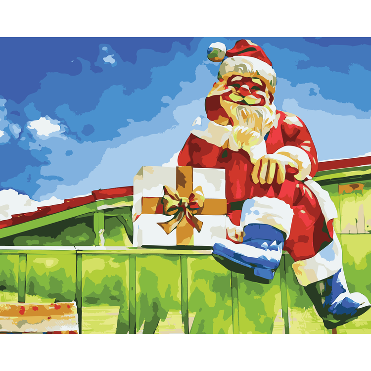 Santa at Bronner's - Christmas in Frankenmuth Paint-By-Number Kit