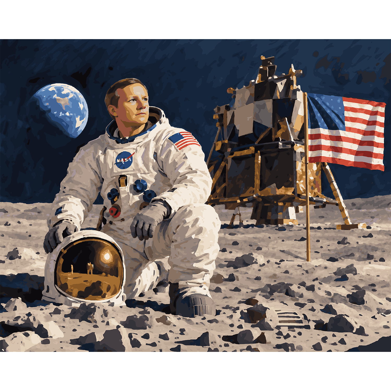 Neil Armstrong Apollo 11 Moon Landing Paint by Number Kit