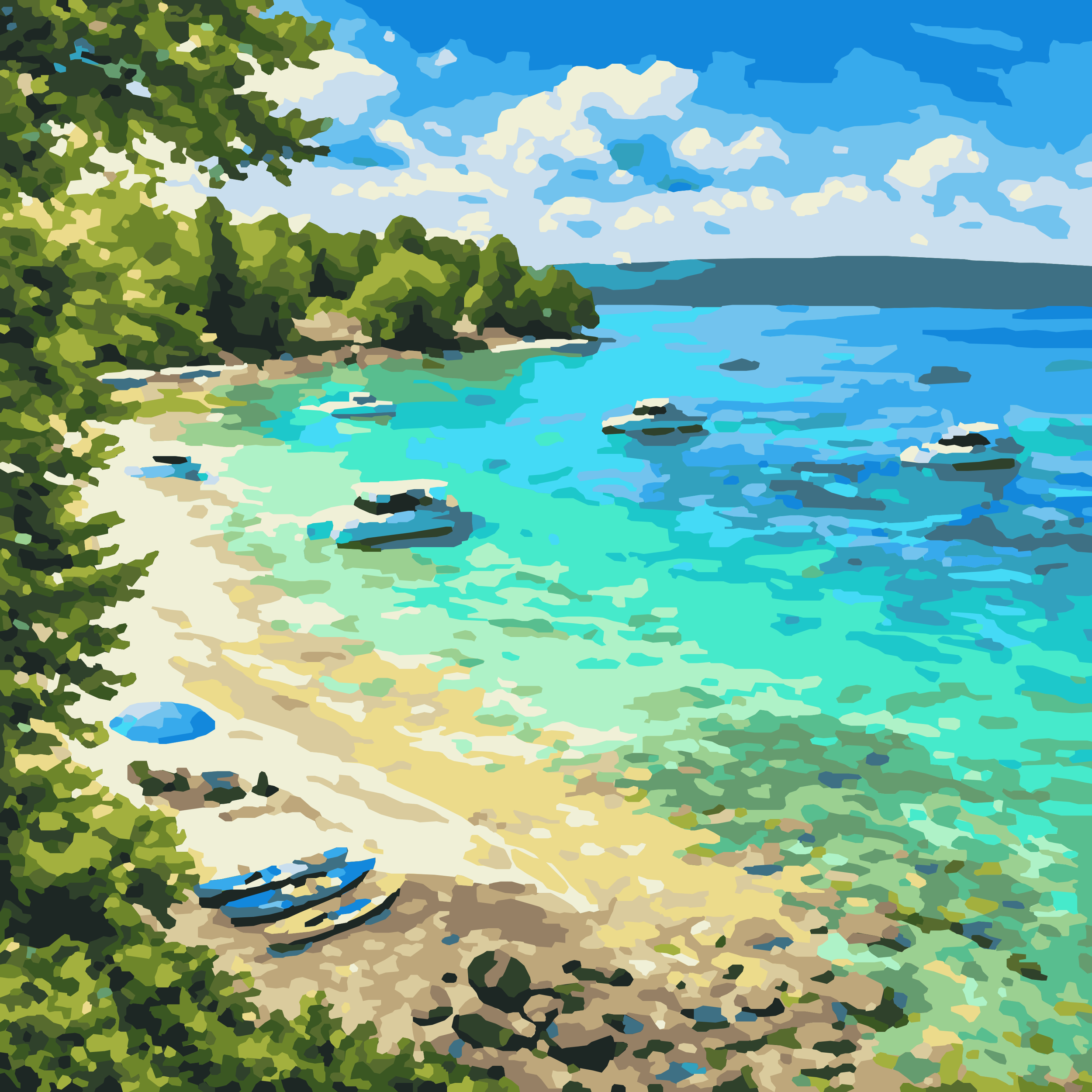 Torch Lake Crystal Waters – 10x10 Mini Paint-by-Number Kit