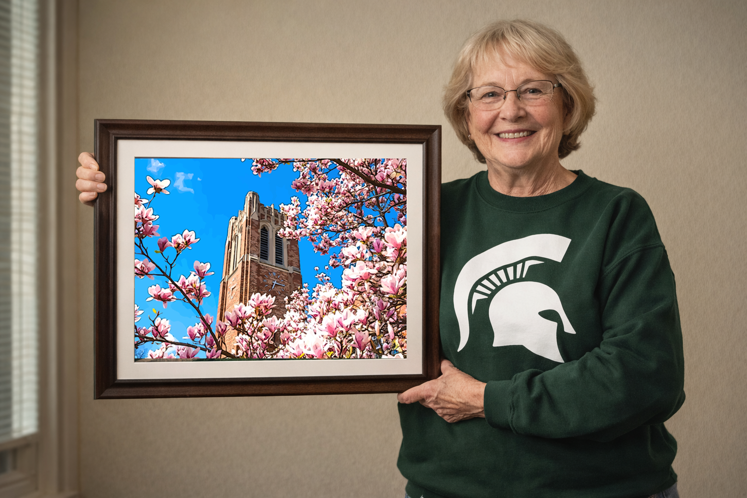 Magnolias at Beaumont Tower — Michigan State University® Paint-by-Number Kit