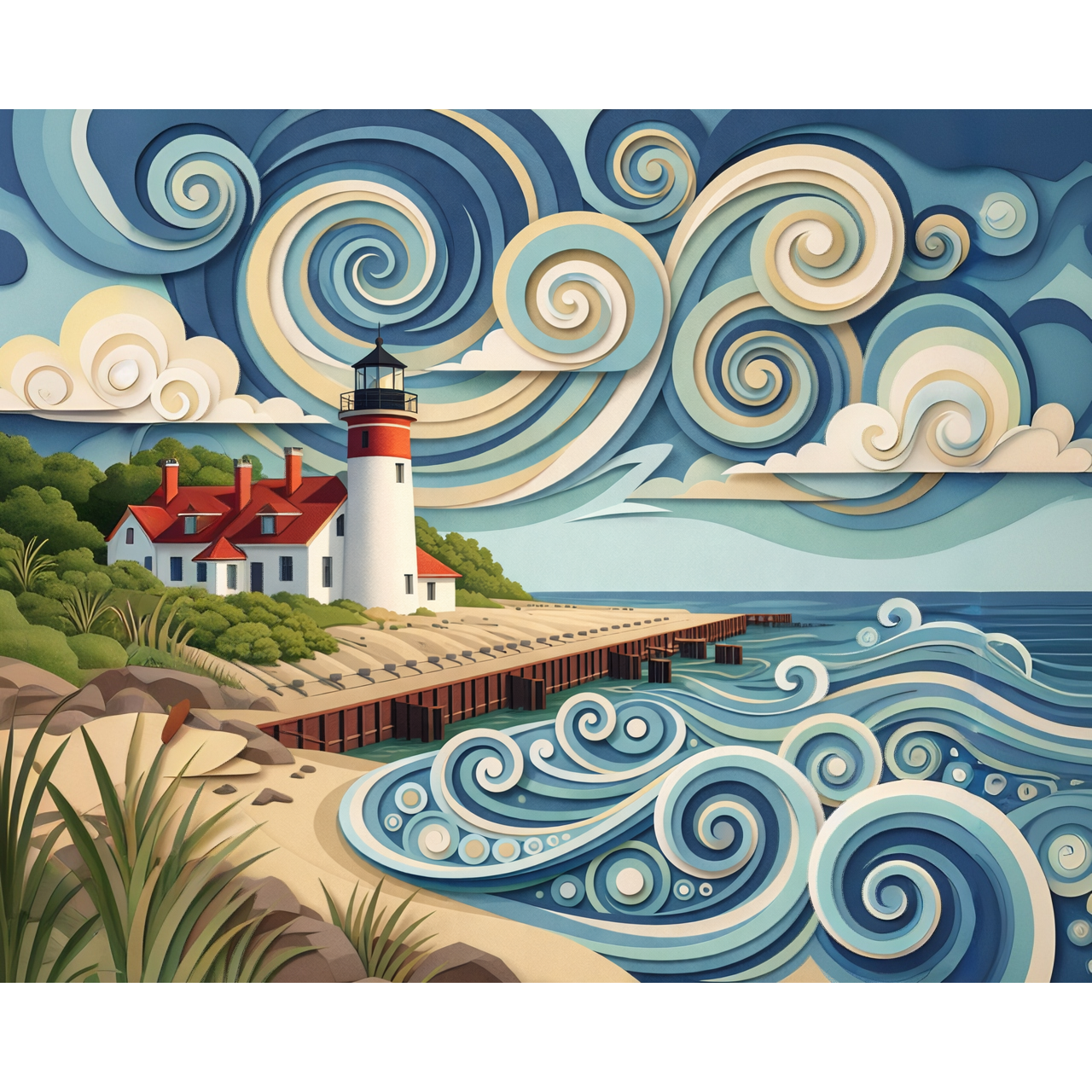 Whispers of the Water at Point Betsie Lighthouse Paint-By-Number Kit