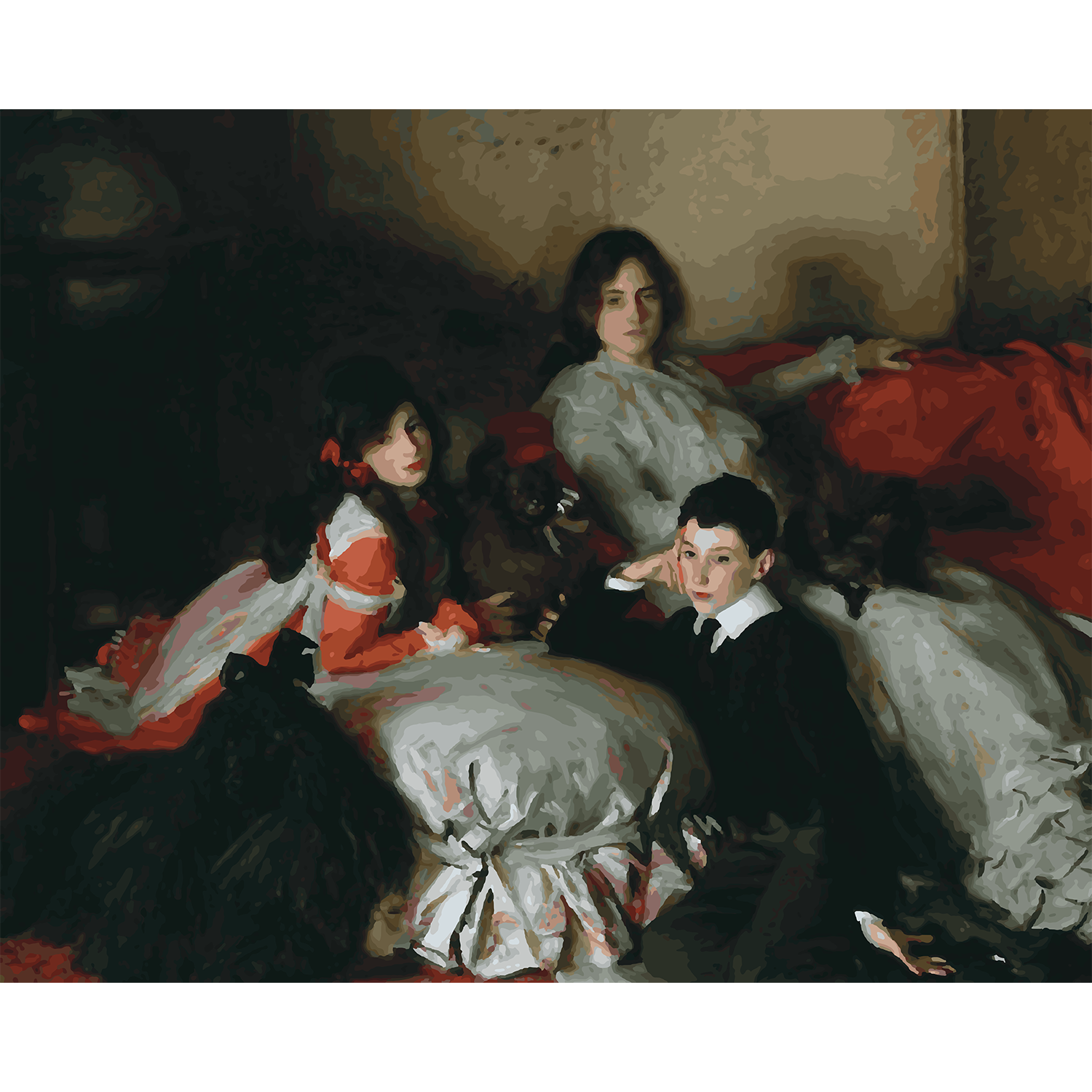 Essie, Ruby, and Ferdinand Wertheimer (1902) - John Singer Sargent Paint-by-Number