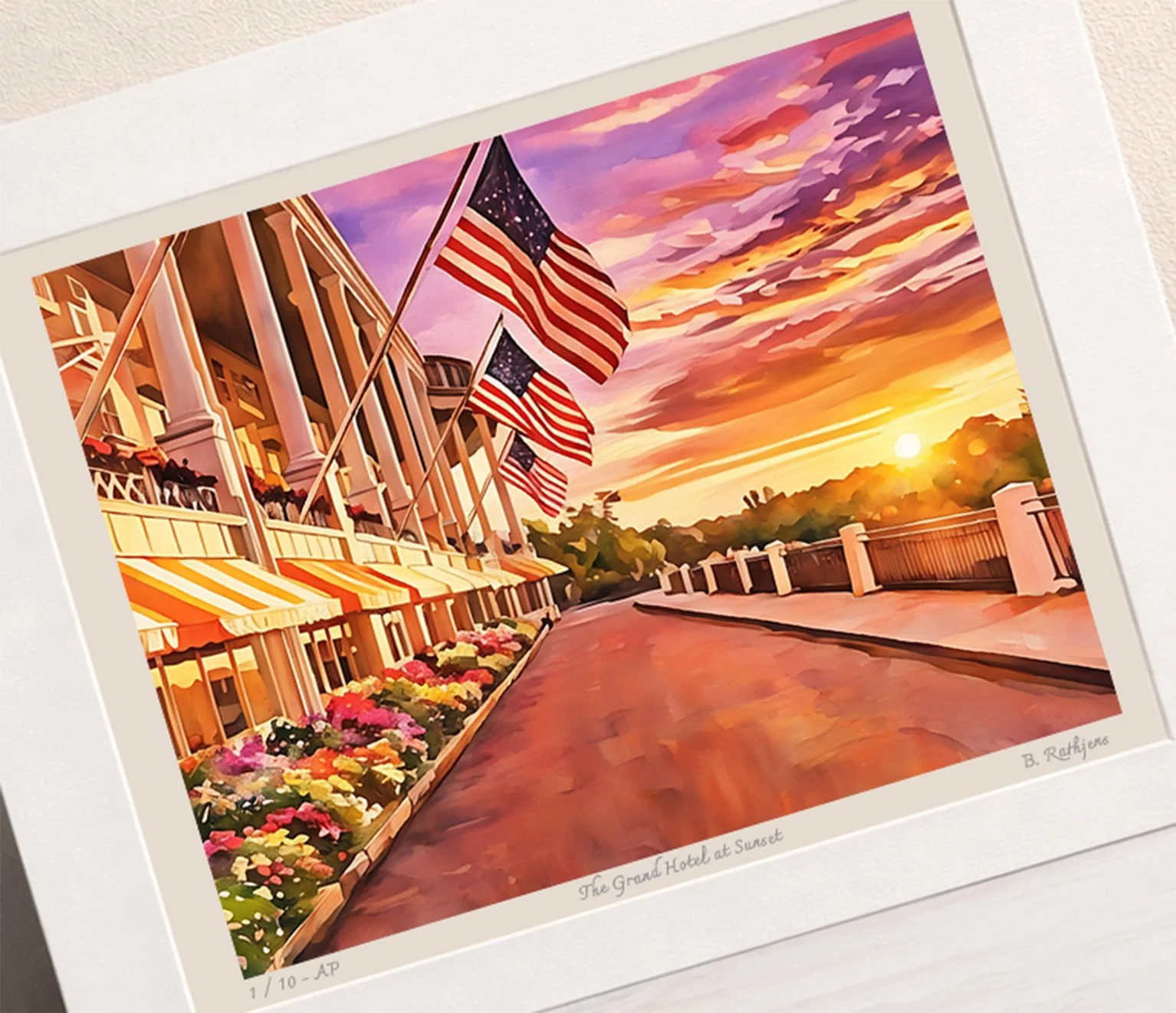 The Grand Hotel at Sunset – Limited Edition Giclée Fine Art Print