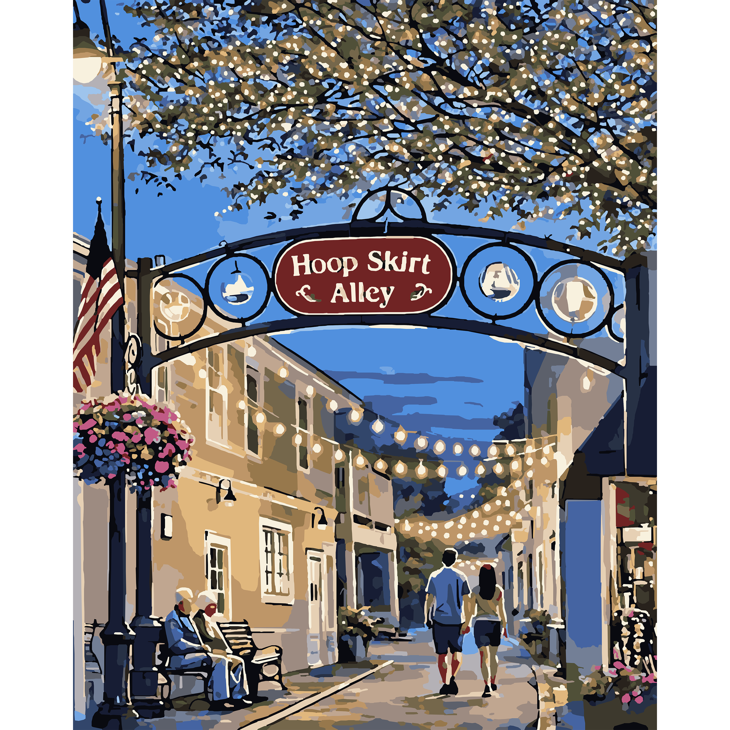 Hoop Skirt Alley Evening Lights – Charlevoix Paint-By-Number Kit