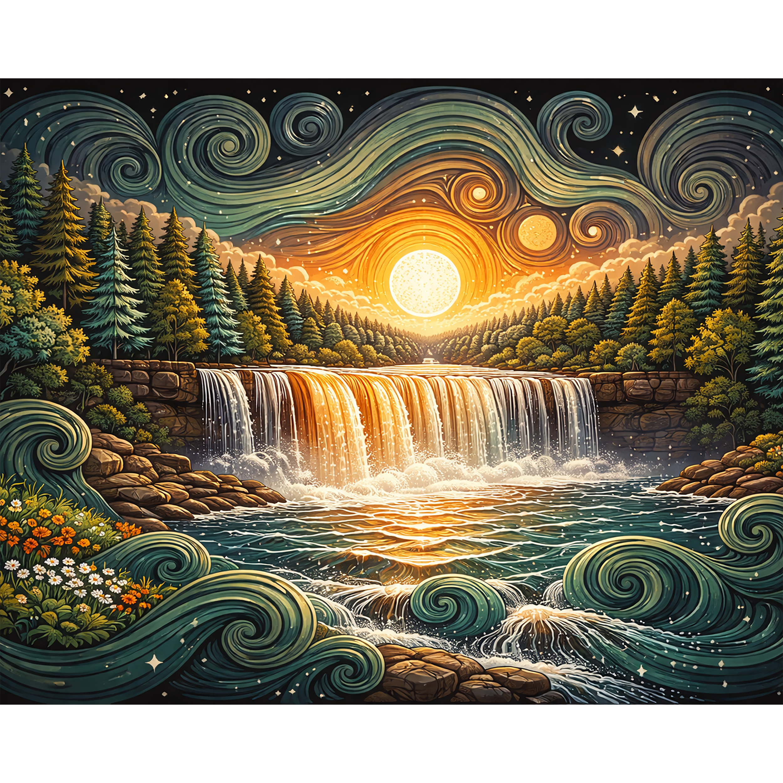 Amber Cascade – Tahquamenon Falls Paint-By-Number Kit