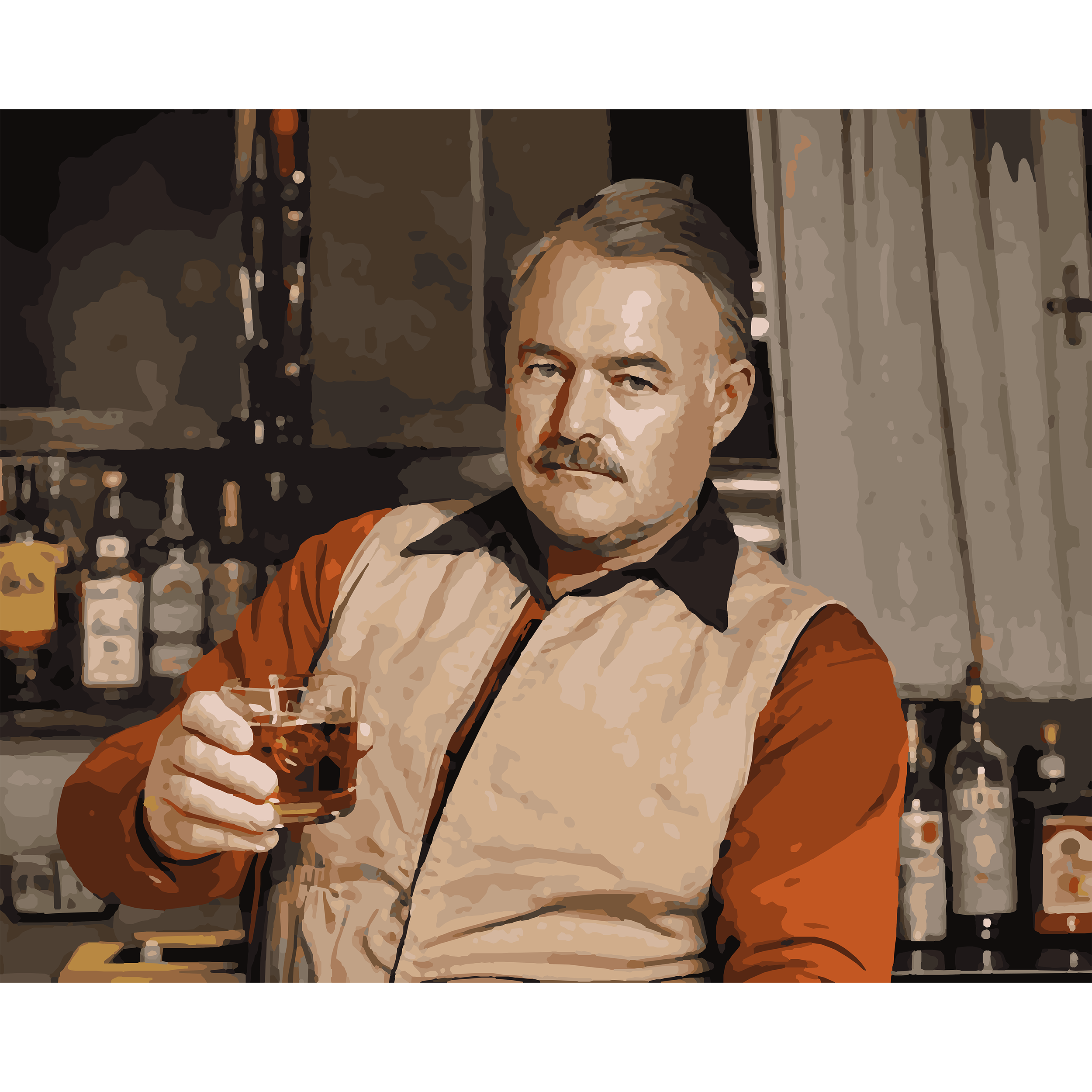 Ernest Hemingway: A Clean, Well-Lighted Drink Paint-By-Number Kit
