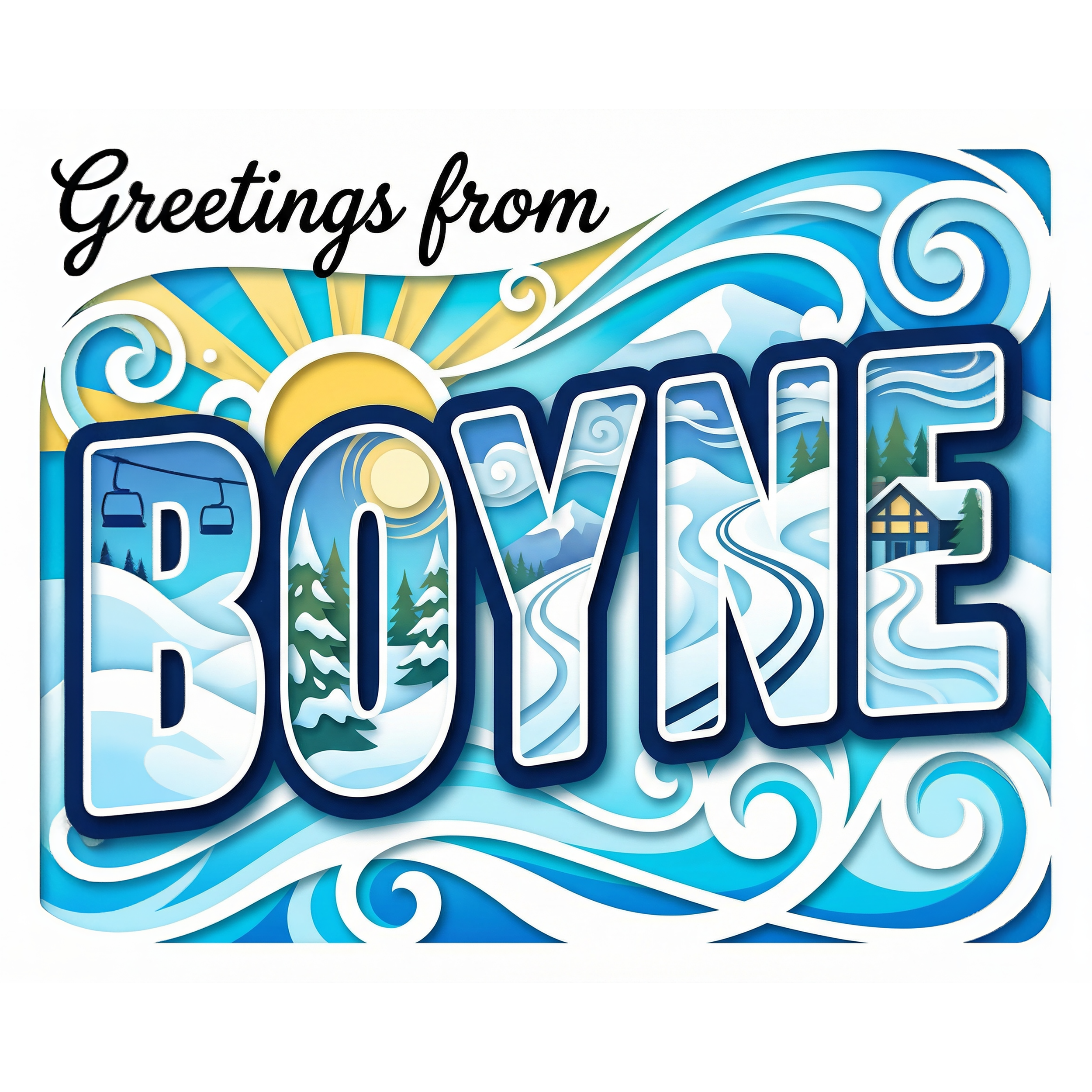 Greetings From Boyne Michigan Paint-By-Number Kit