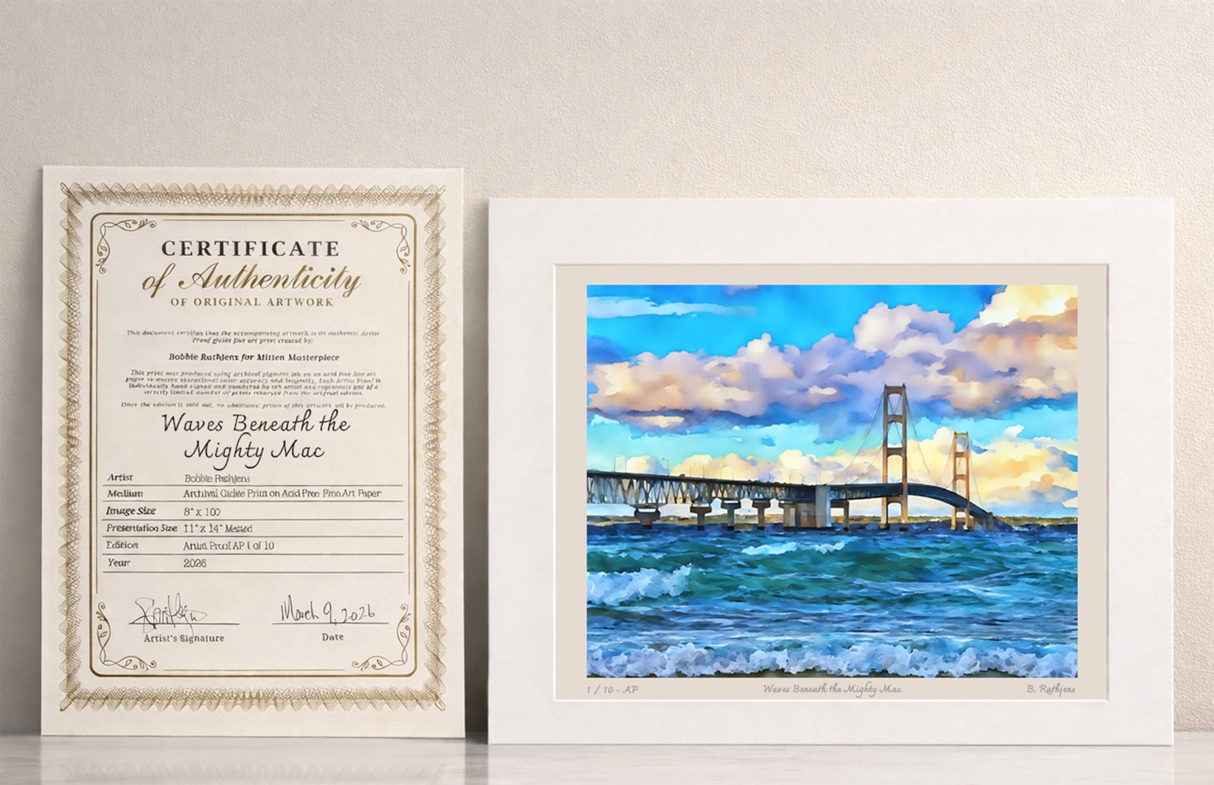 Waves Beneath the Mighty Mac – Limited Edition Giclée Fine Art Print