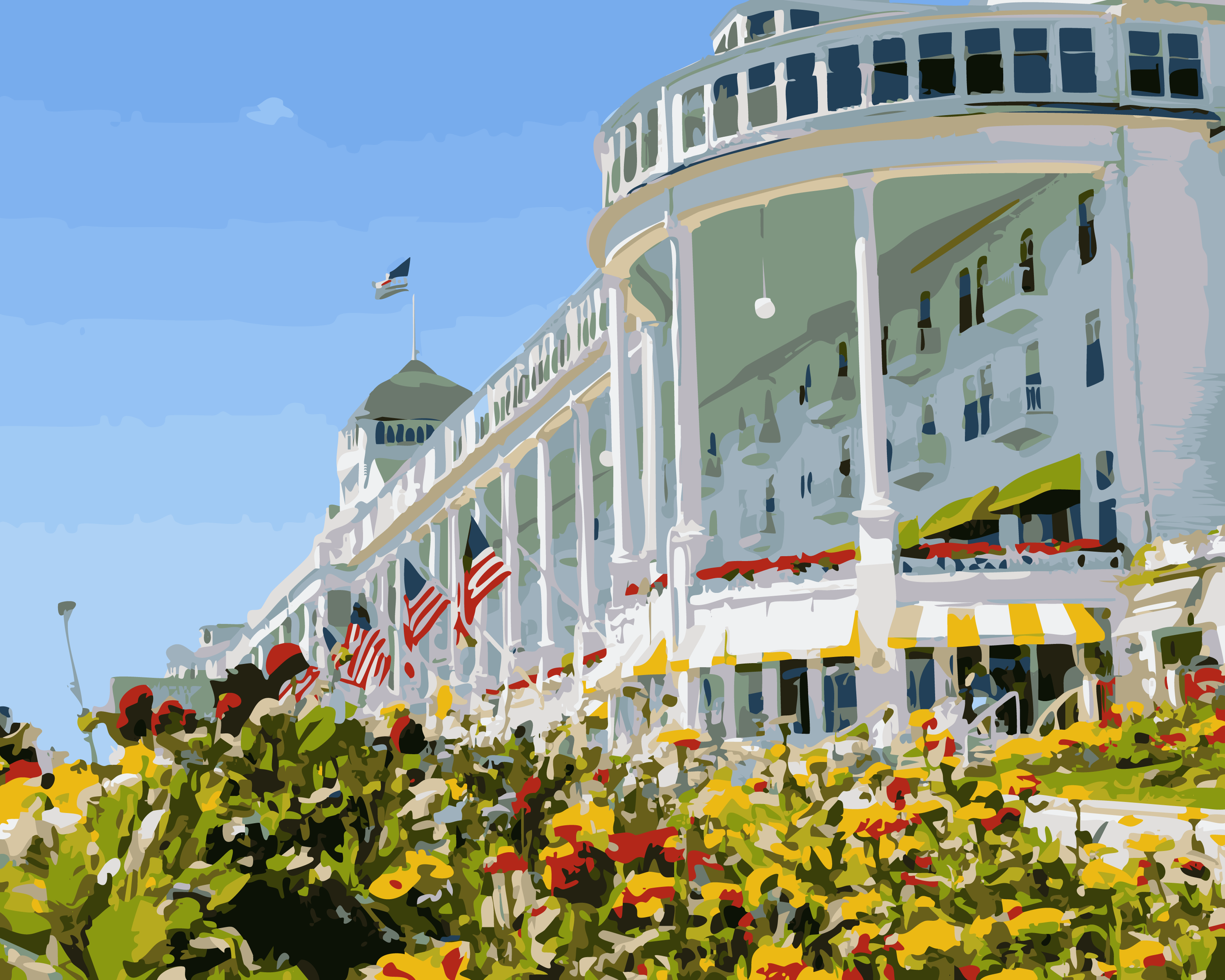 The Grand Hotel Veranda - Mackinac Island (Paint-By-Number Kit)