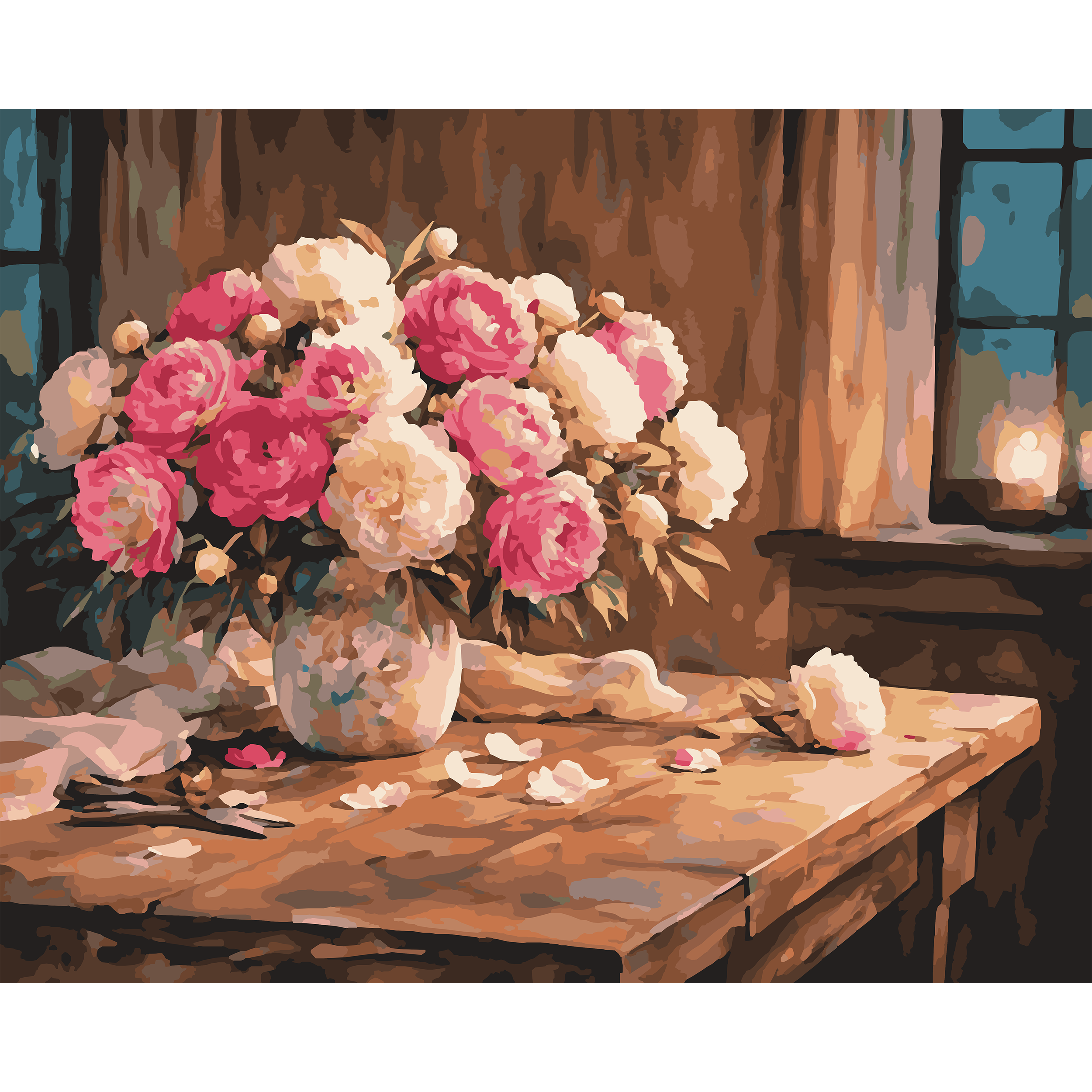 Evening Abundance – Peony Michigan Flower Paint-By-Number Kit