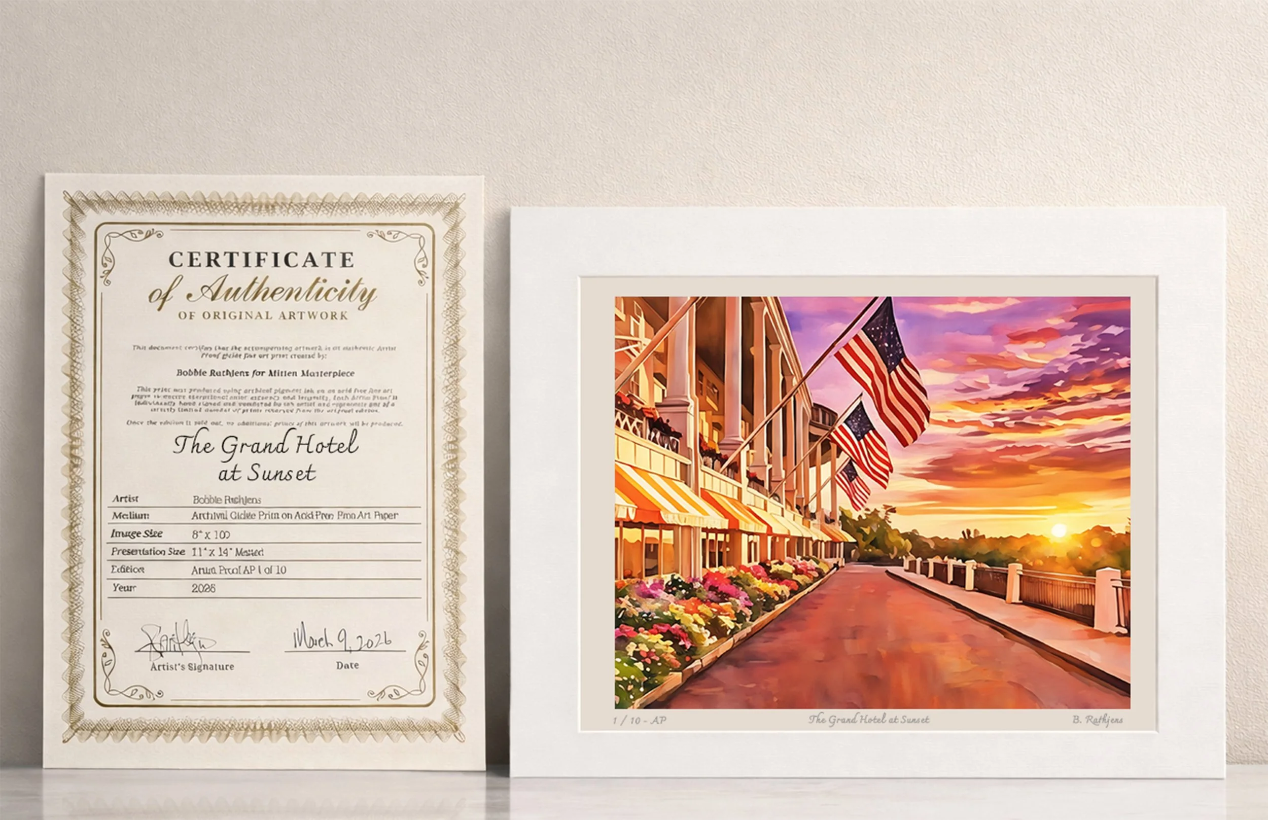 The Grand Hotel at Sunset – Limited Edition Giclée Fine Art Print