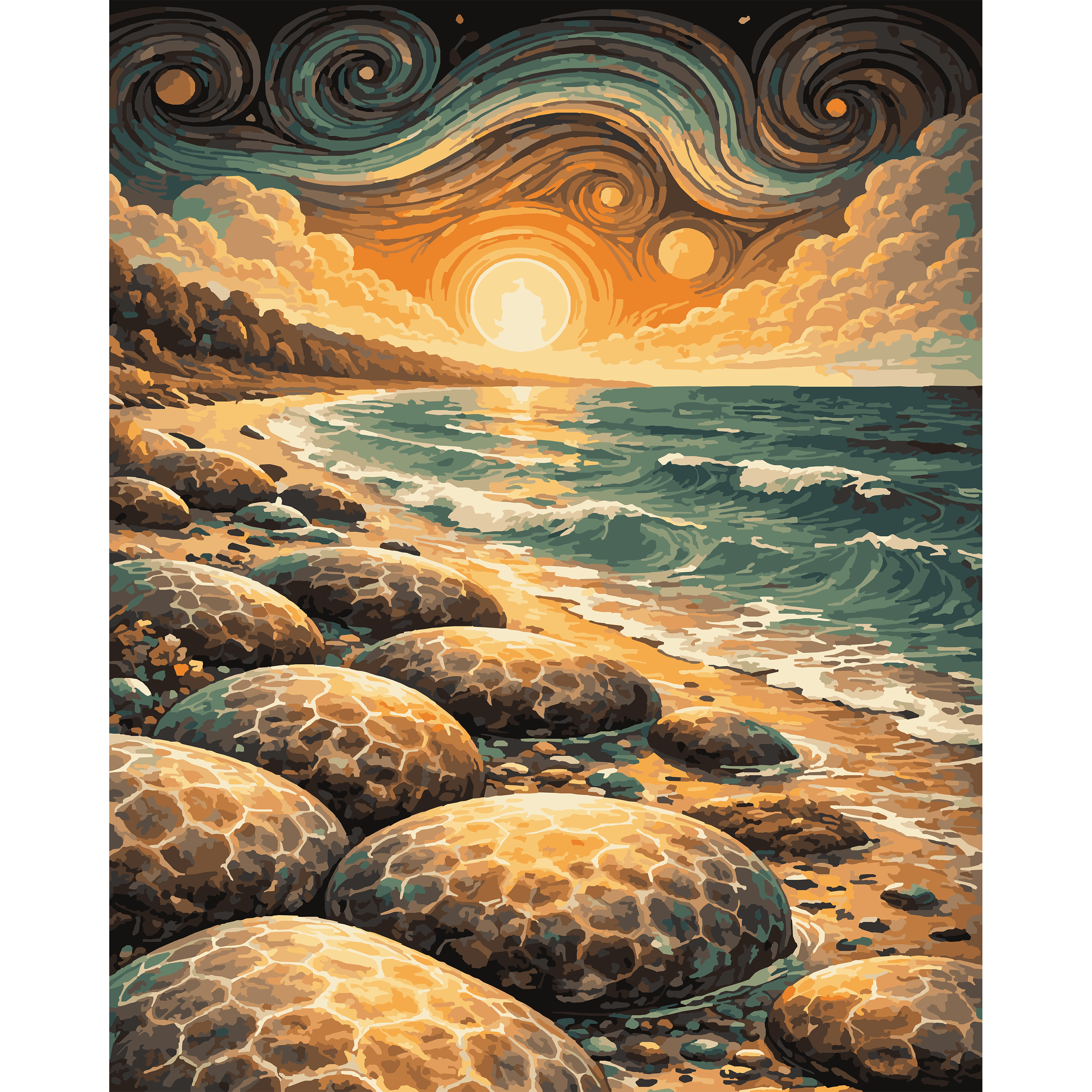Ancient Tides – Petoskey Stones Paint-By-Number Kit
