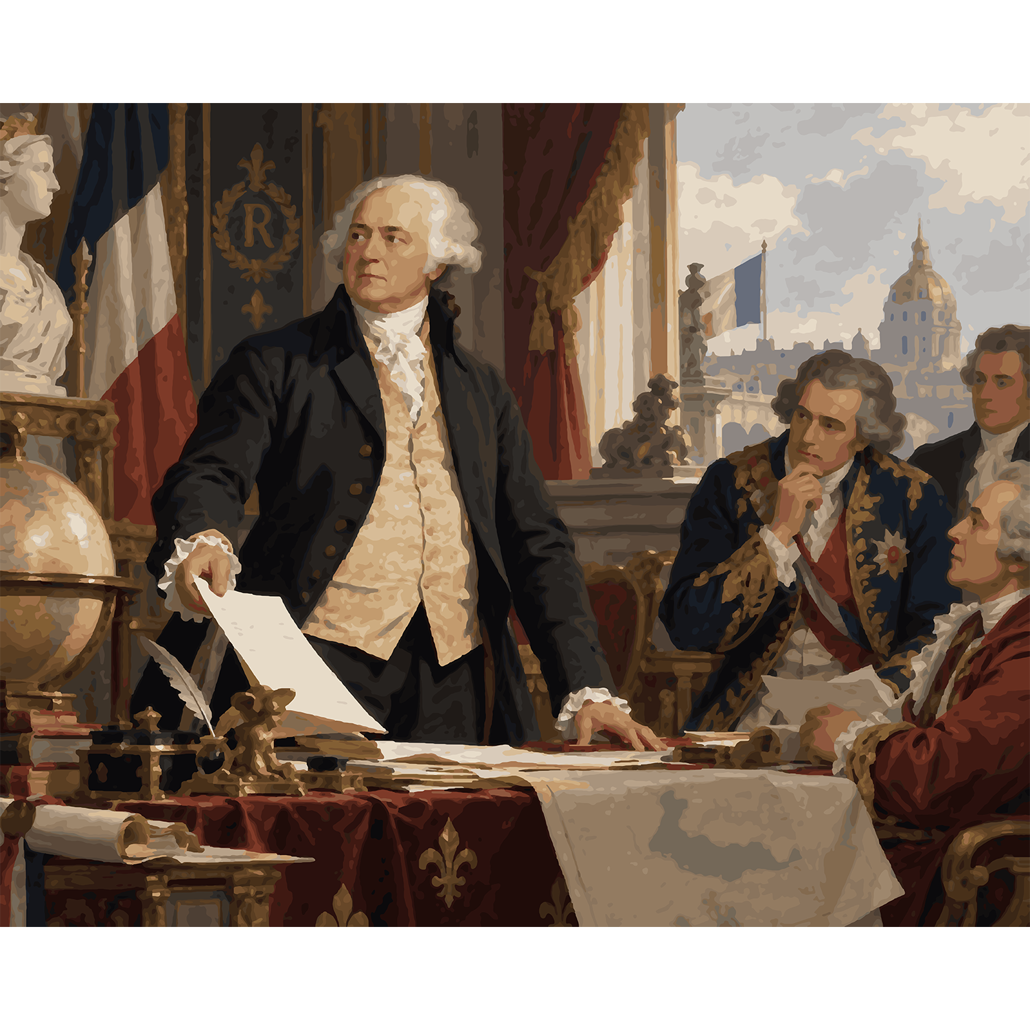 John Adams in France American Diplomacy Paint by Number Kit