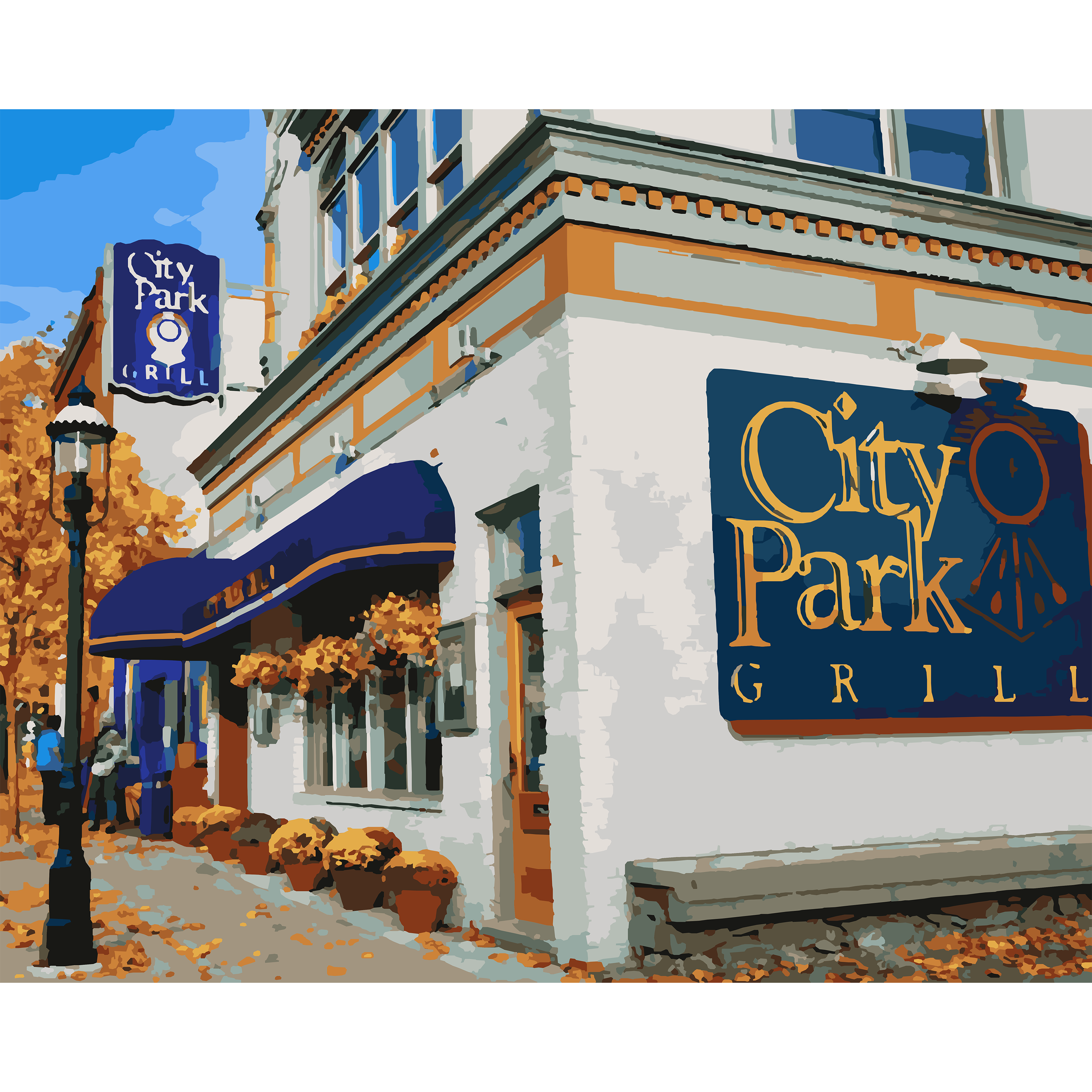 City Park Grill in Autumn - Petoskey Paint-By-Number Kit