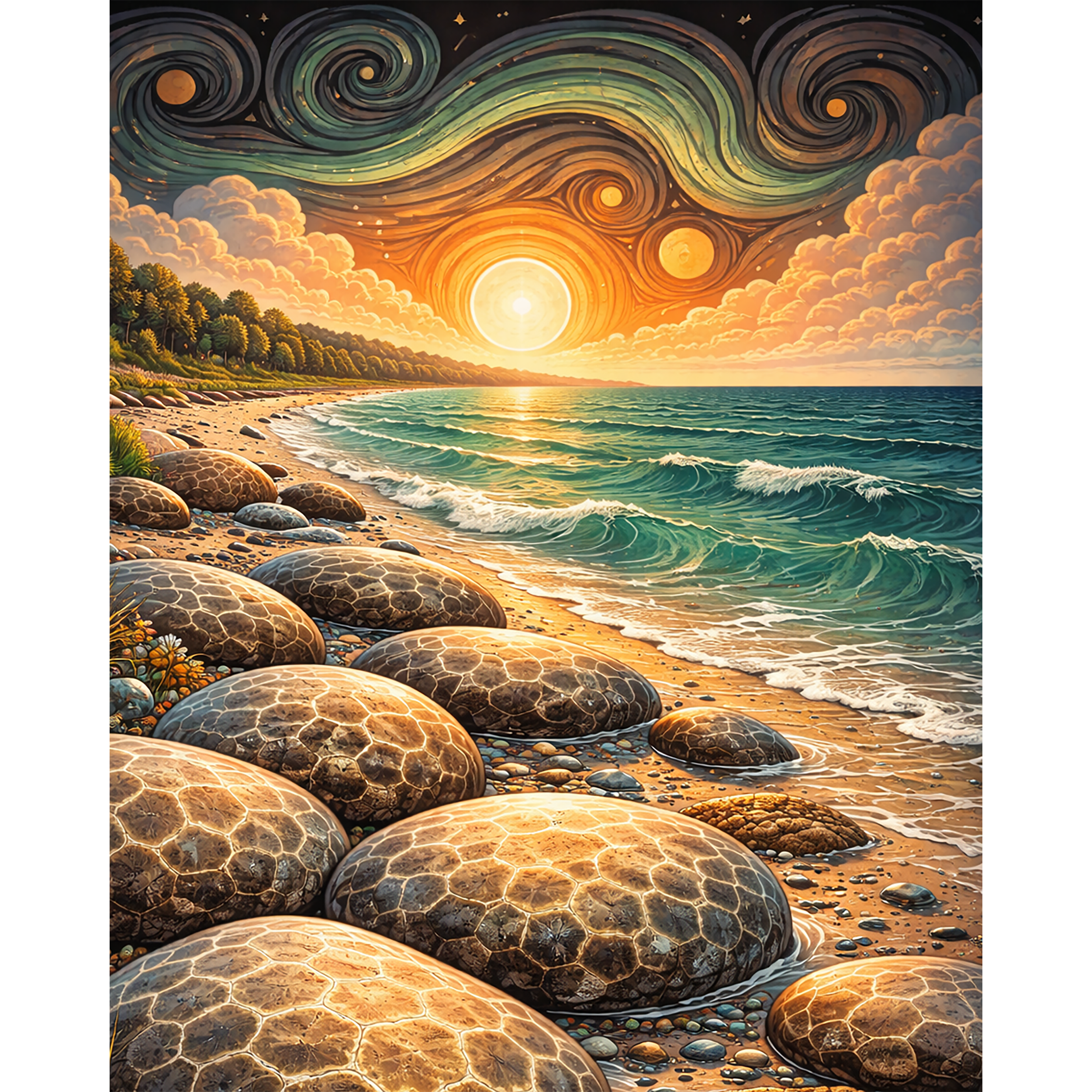 Ancient Tides – Petoskey Stones Paint-By-Number Kit