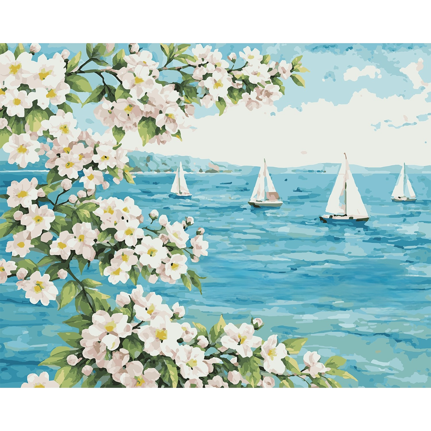 Traverse City Cherry Blossom Bay Paint-by-Number Kit