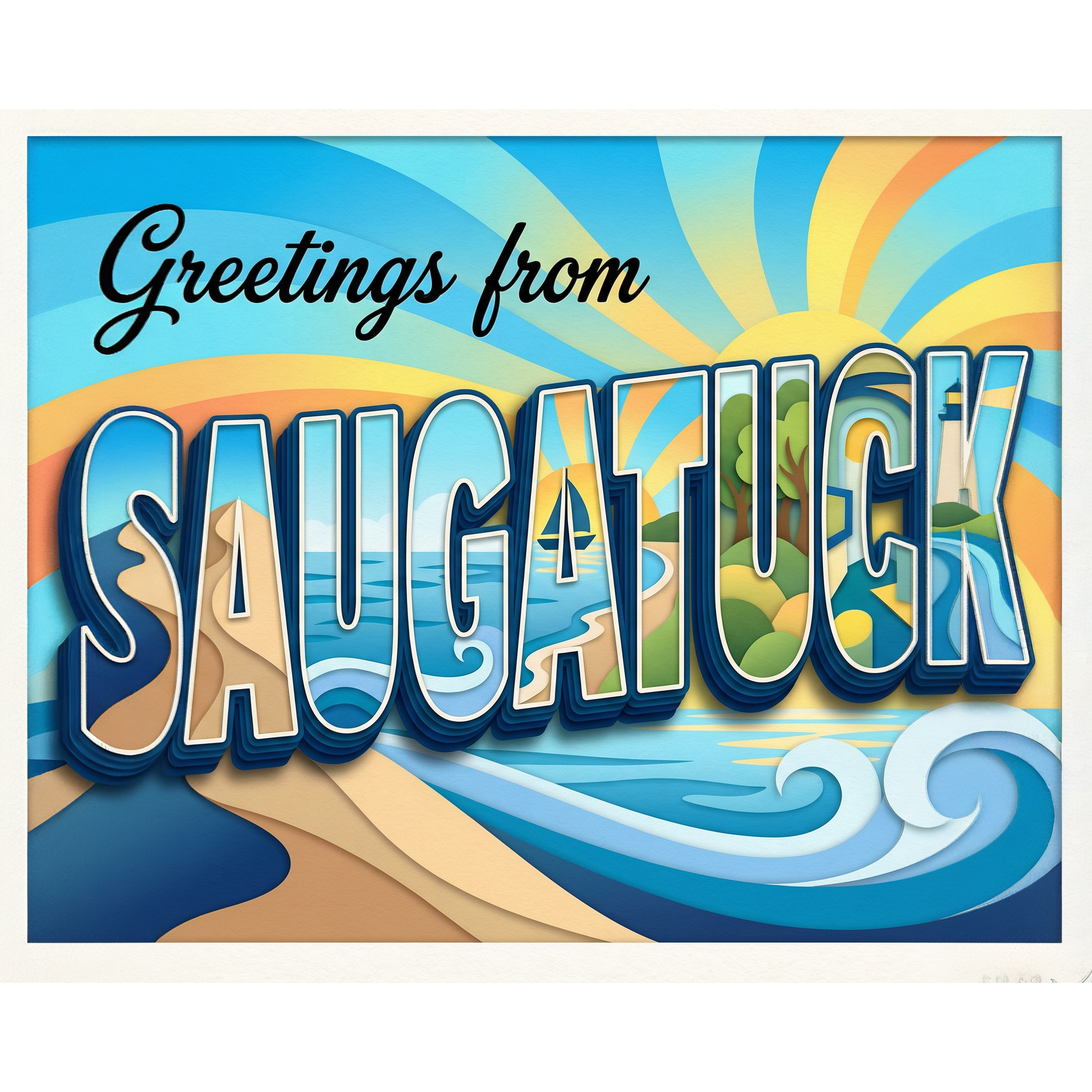 Greetings From Saugatuck Michigan Paint-By-Number Kit