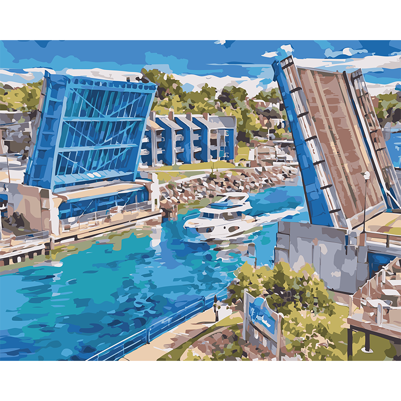 Rise of the Charlevoix Draw Bridge (Paint-By-Number Kit)