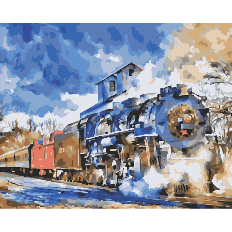 Polar Express in Owosso - Pere Marquette Christmas Train Paint-By-Number Kit