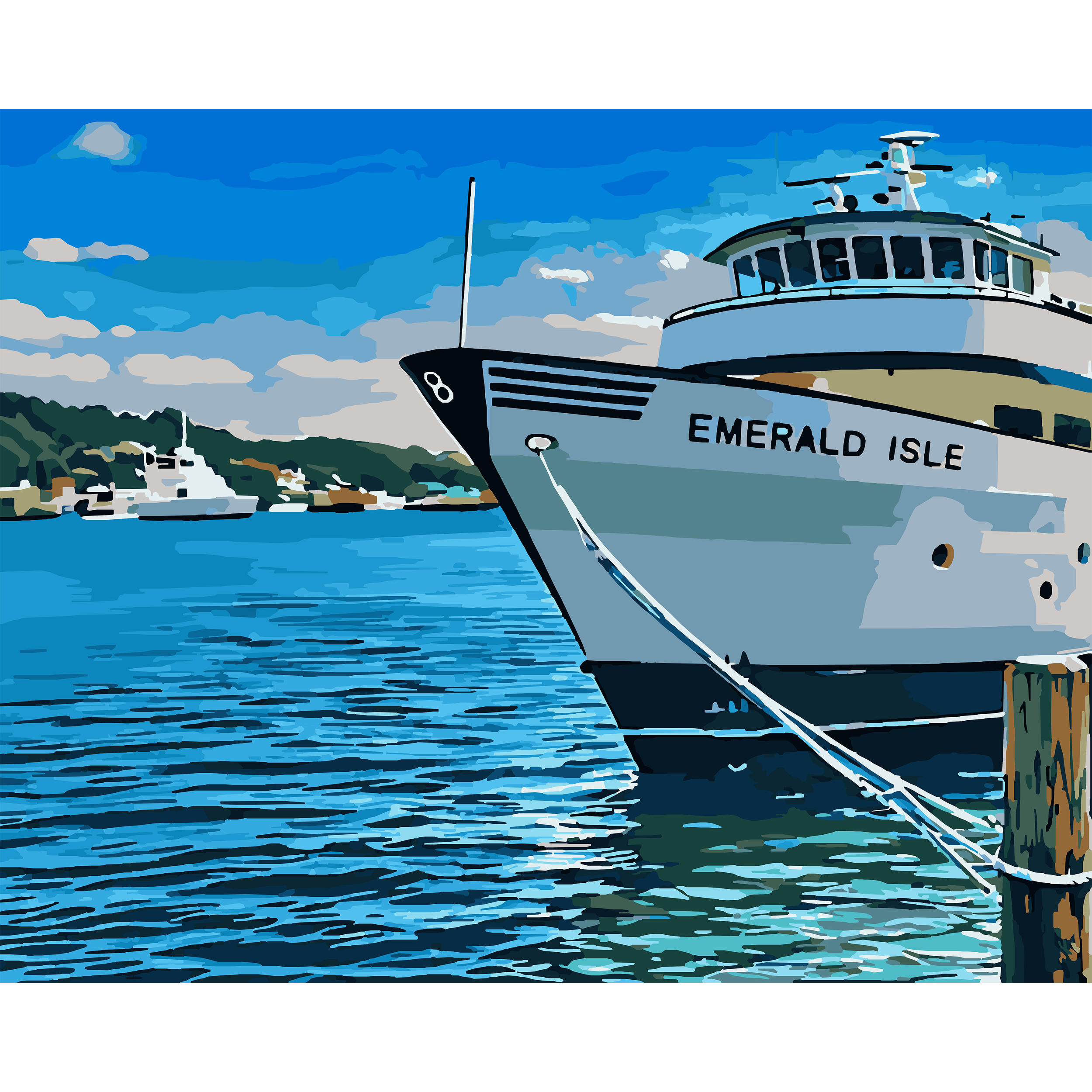 Emerald Isle at the Charlevoix Harbor Paint-By-Number Kit