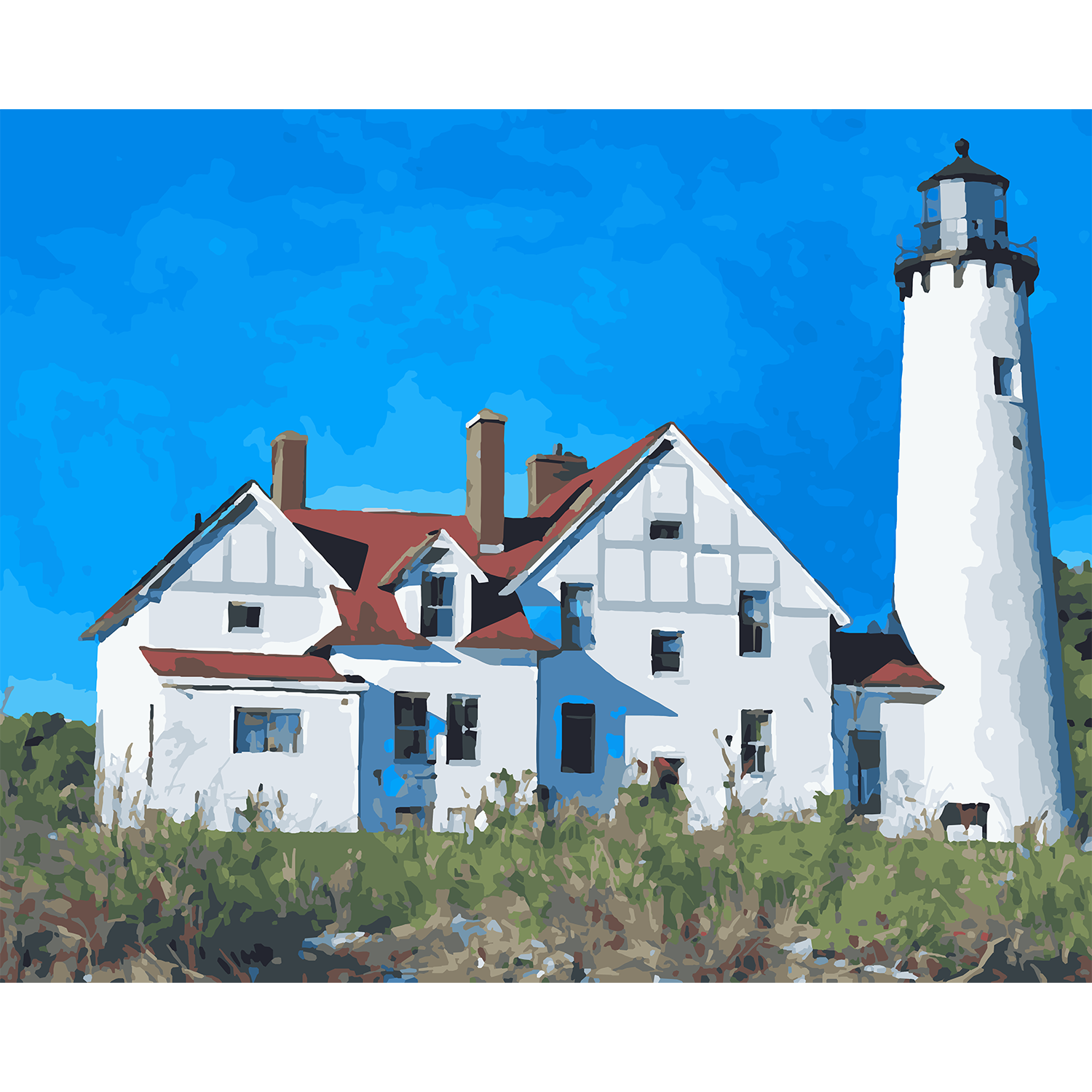 Point Iroquois Lighthouse on Lake Superior Paint-by-Number Kit