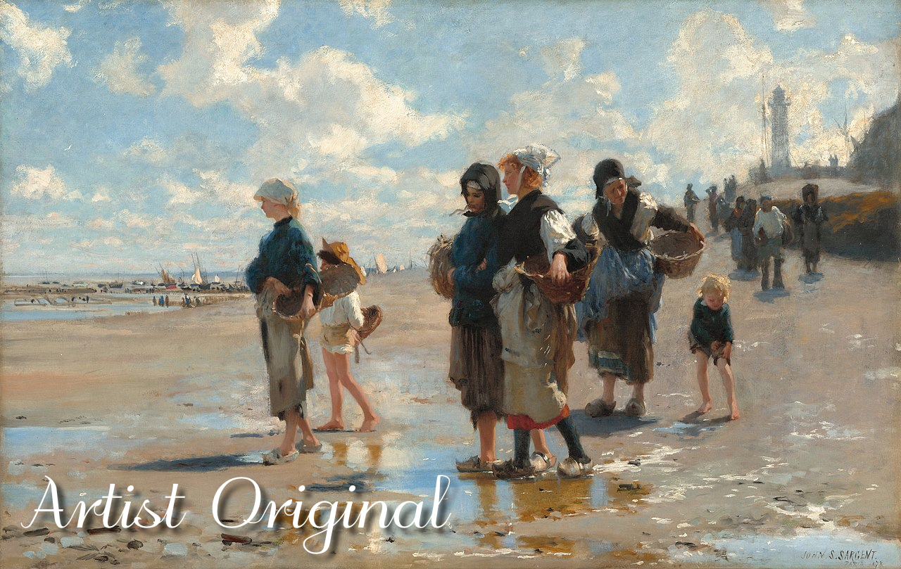 John Singer Sargent’s Fishing for Oysters at Cancale (1878) (Paint-By-Number Kit)