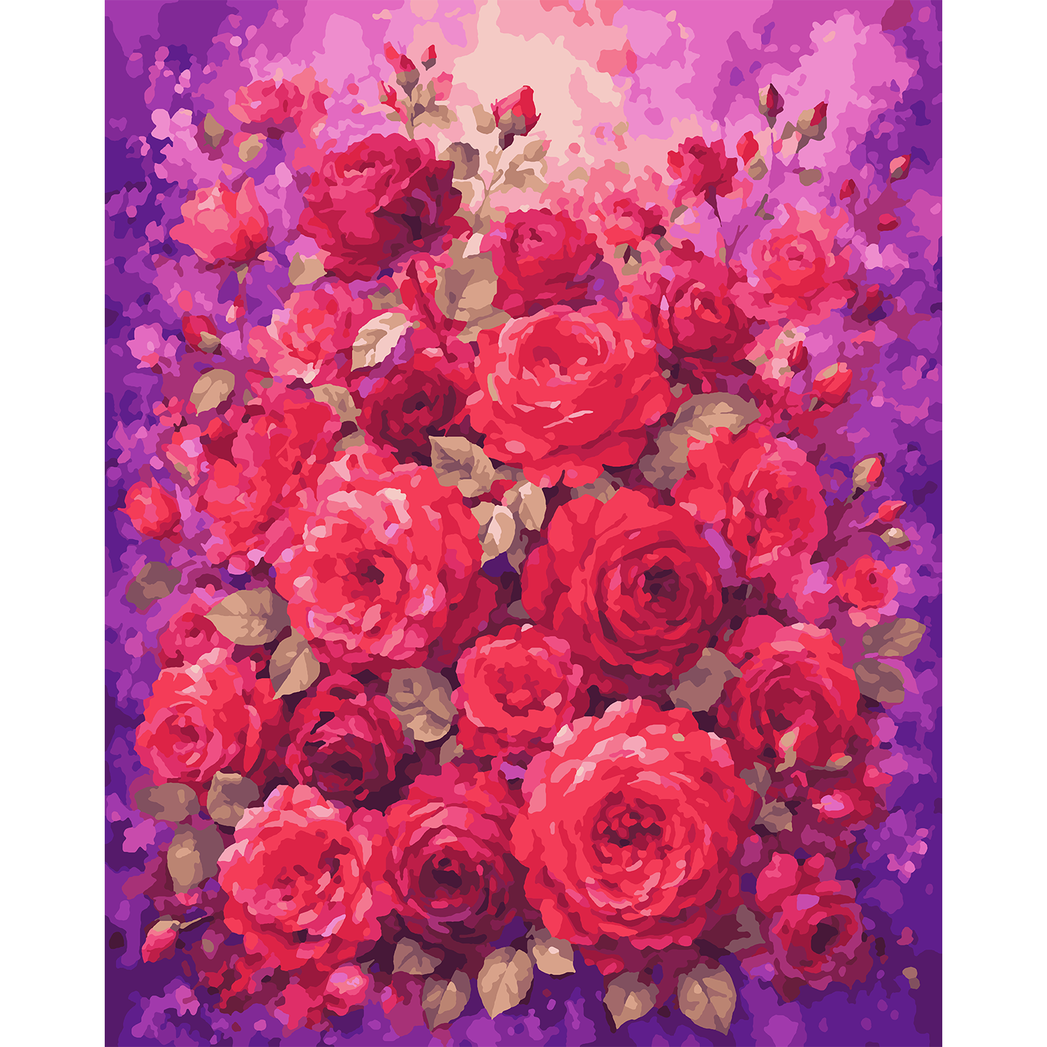 Crimson Garden - Flower Paint-By-Number Kit