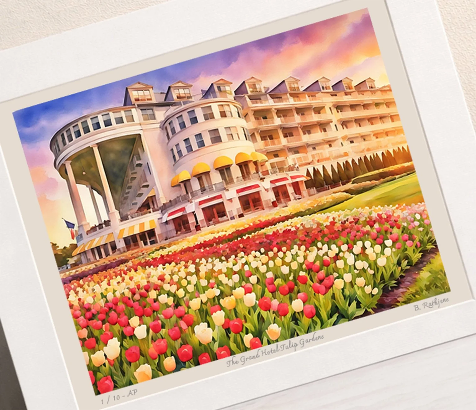 The Grand Hotel Tulip Gardens – Limited Edition Giclée Fine Art Print