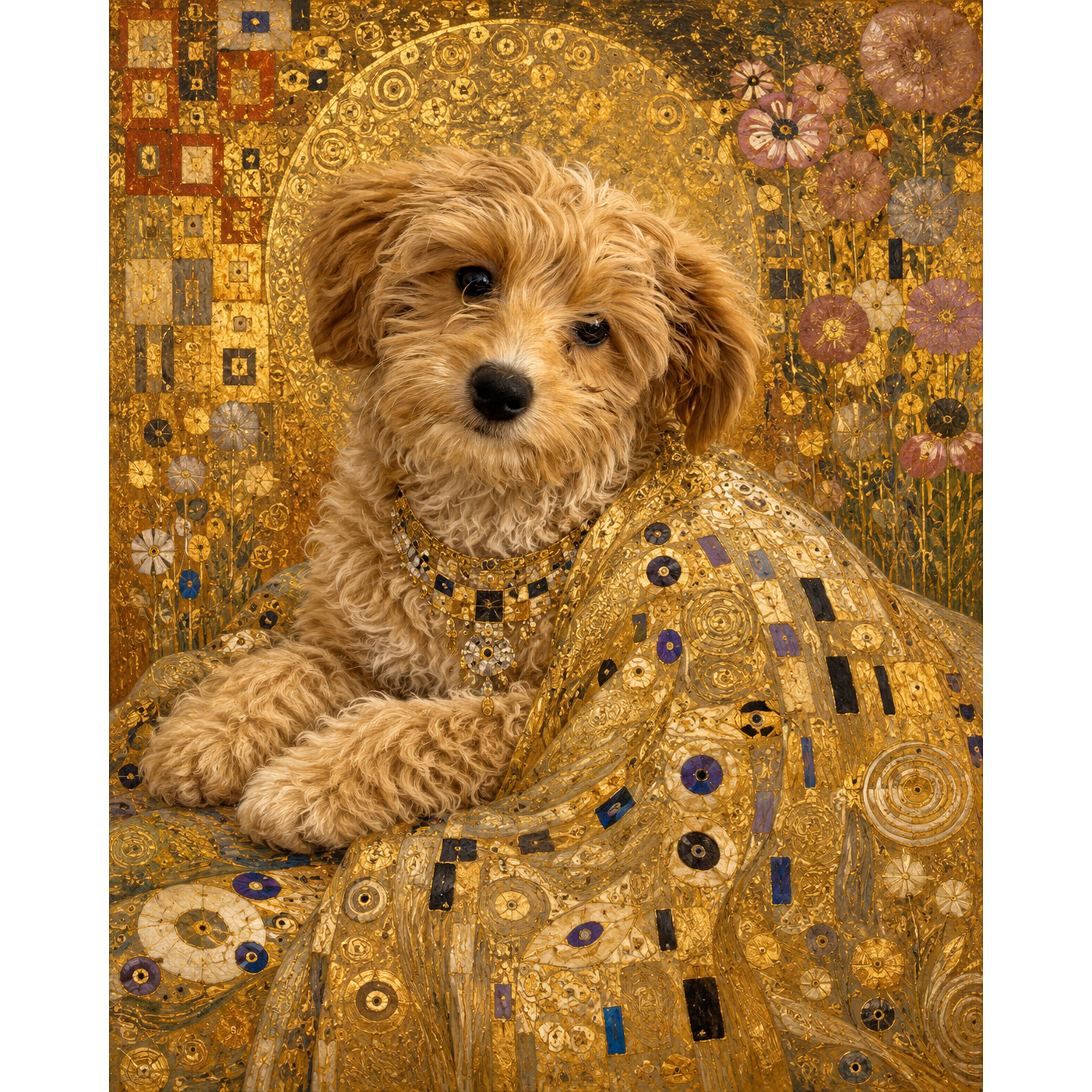 The Golden Reverie: Custom Pet Paint-by-Number Kit